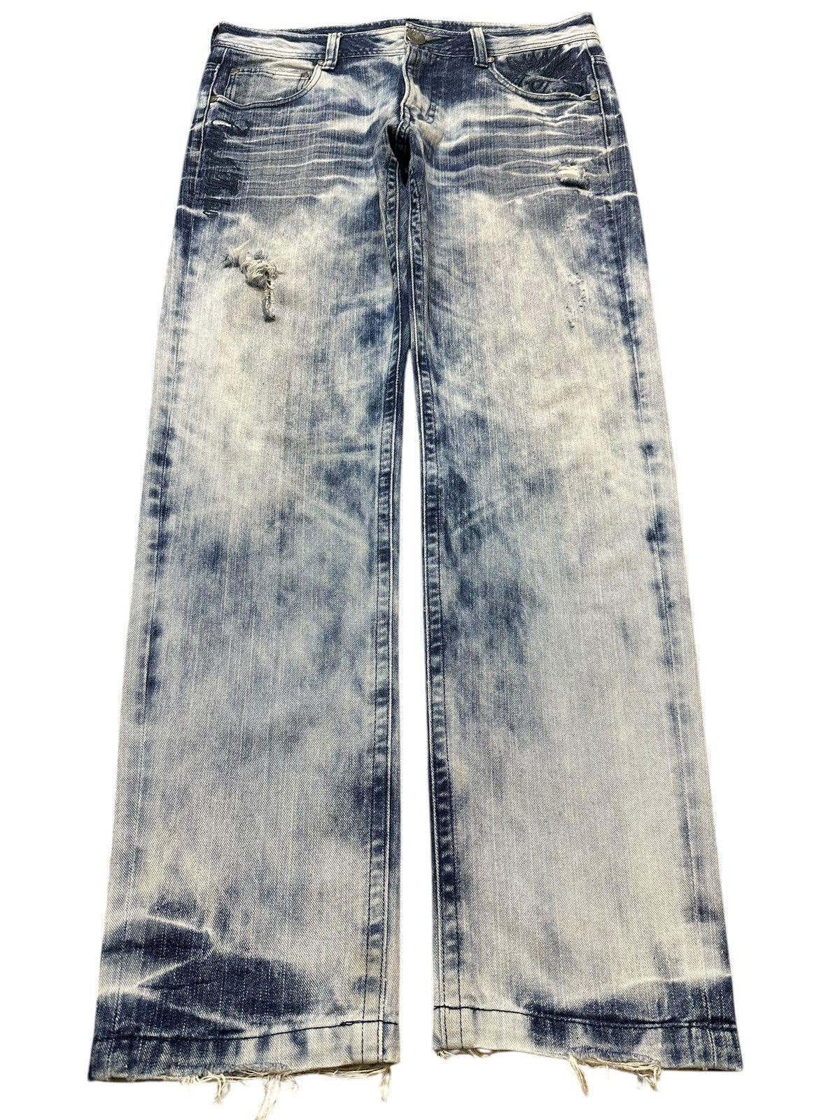 If Six Was Nine Vintage Japanese Brand Acid Wash Style Distress Style Jeans Size US 34 / EU 50 - 1 Thumbnail