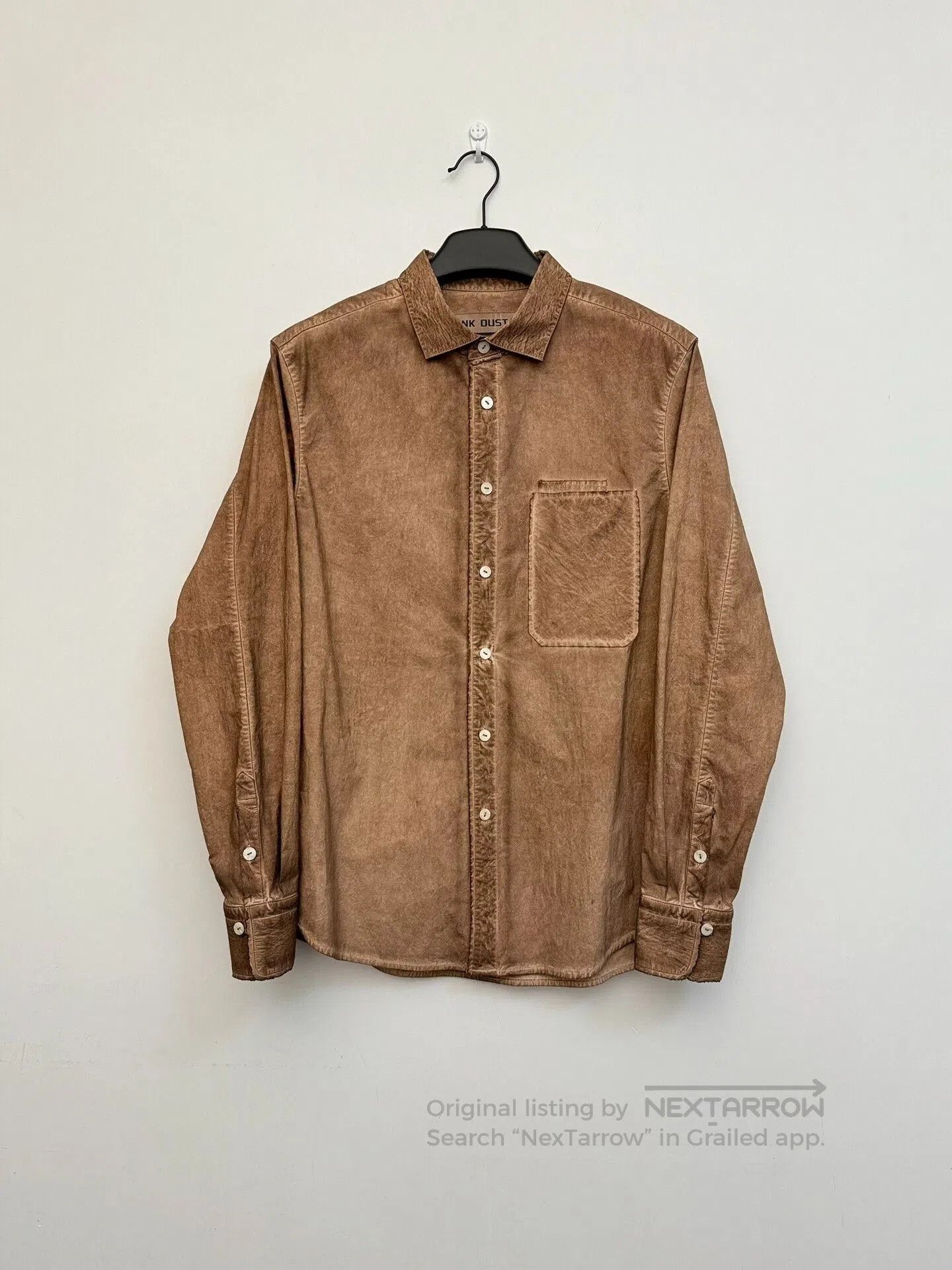 DUST Dark Aesthetic Deconstructed Brown Shirt. Size US L / EU 52-54 / 3 - 1 Thumbnail