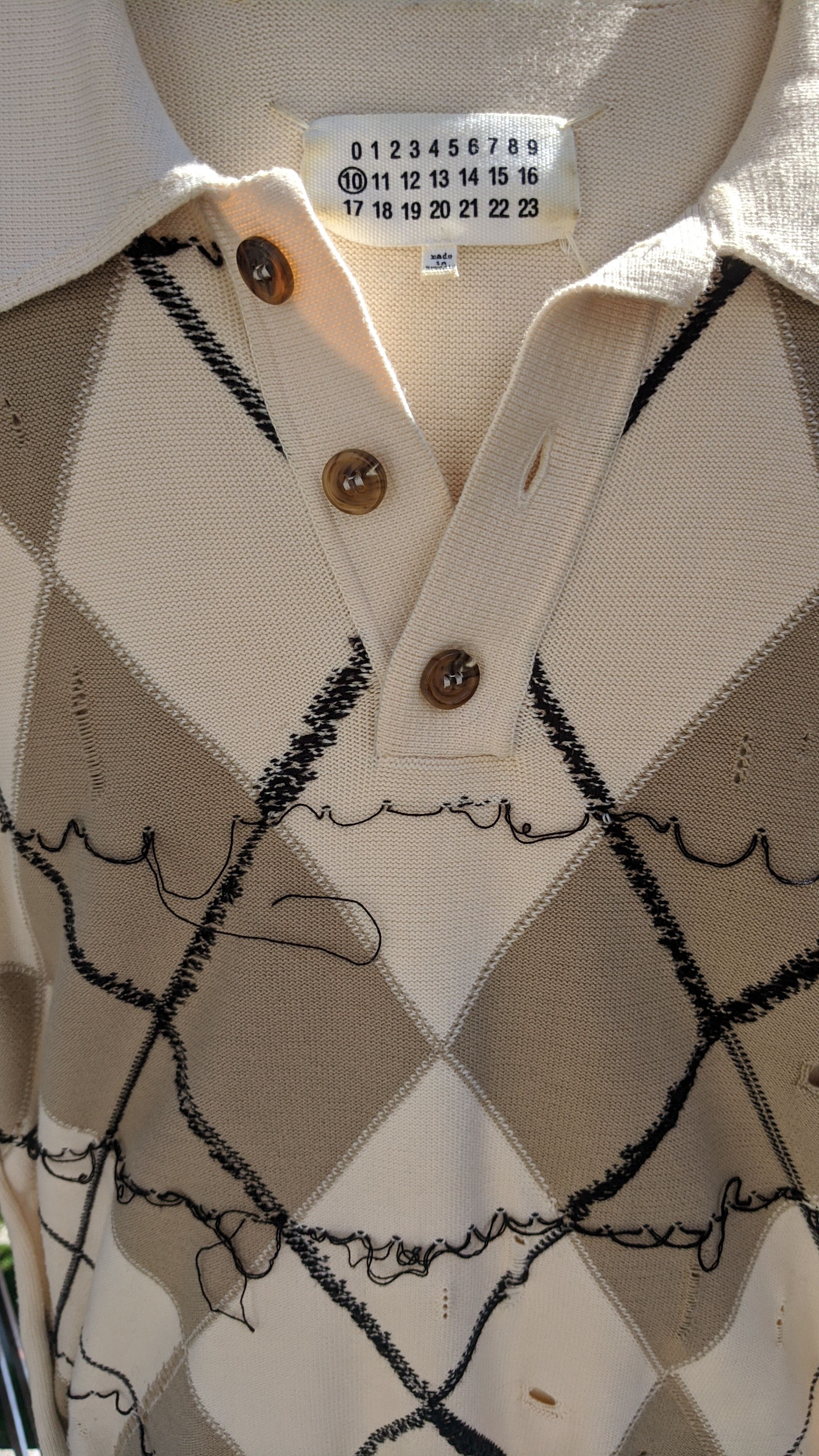 Maison Margiela Maison Margiela SS2018 Deconstructed Argyle Polo Shirt Size US S / EU 44-46 / 1 - 2 Thumbnail