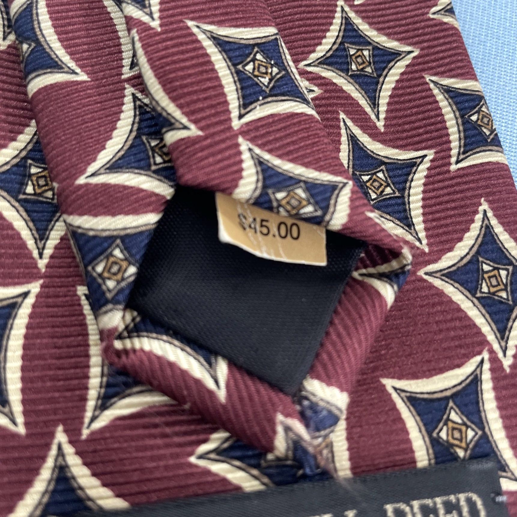 Vintage VINTAGE Ferrel Reed Tie 59" Silk STAR Red Gold Wide Neck 4x59" USA NWT Flaw Mens Size ONE SIZE - 5 Thumbnail