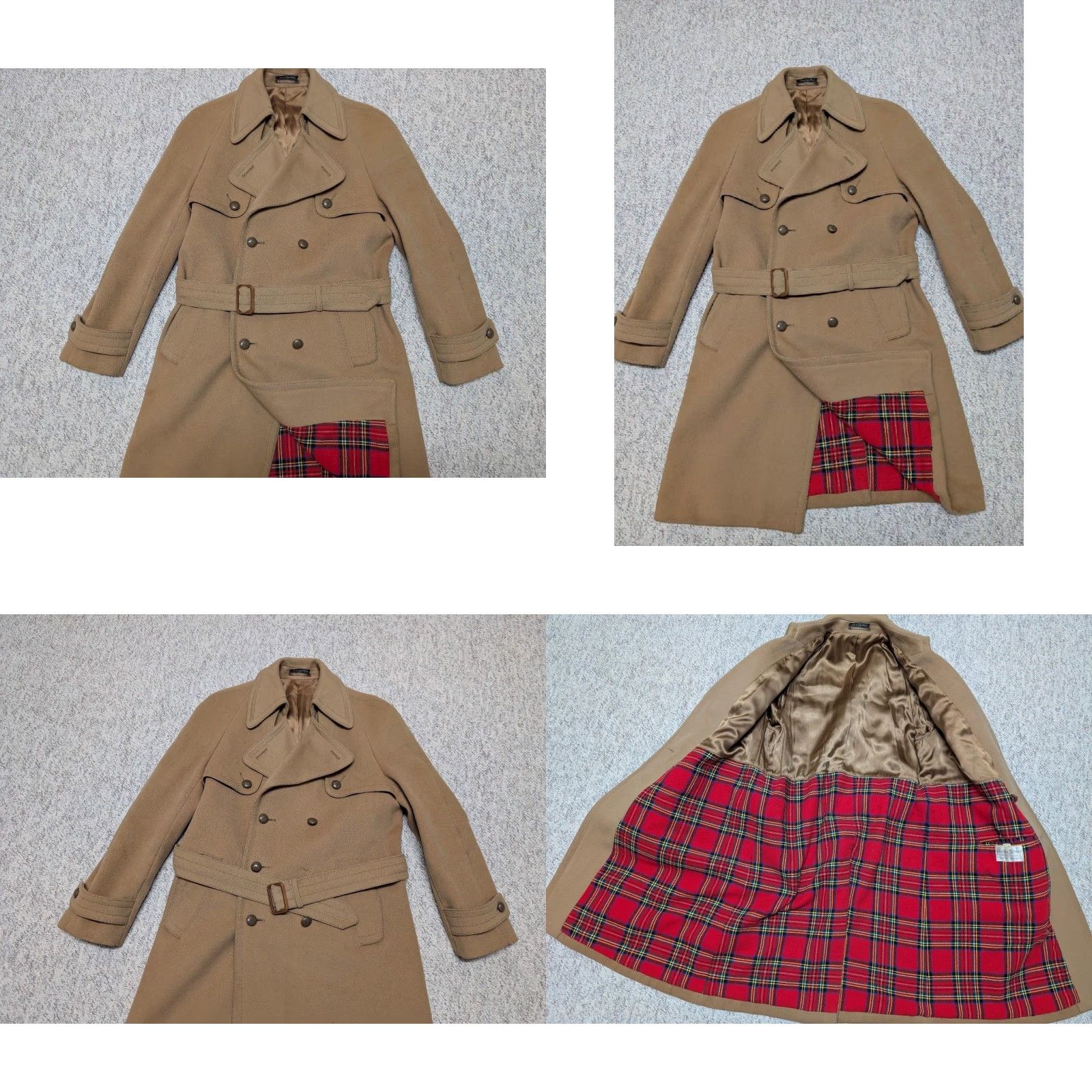 Camel VINTAGE belted overcoat MEN camel brown 40 wool felted wool long coat with belt buckle 40L 40 chest Mens Size US M / EU 48-50 / 2 - 8 Thumbnail
