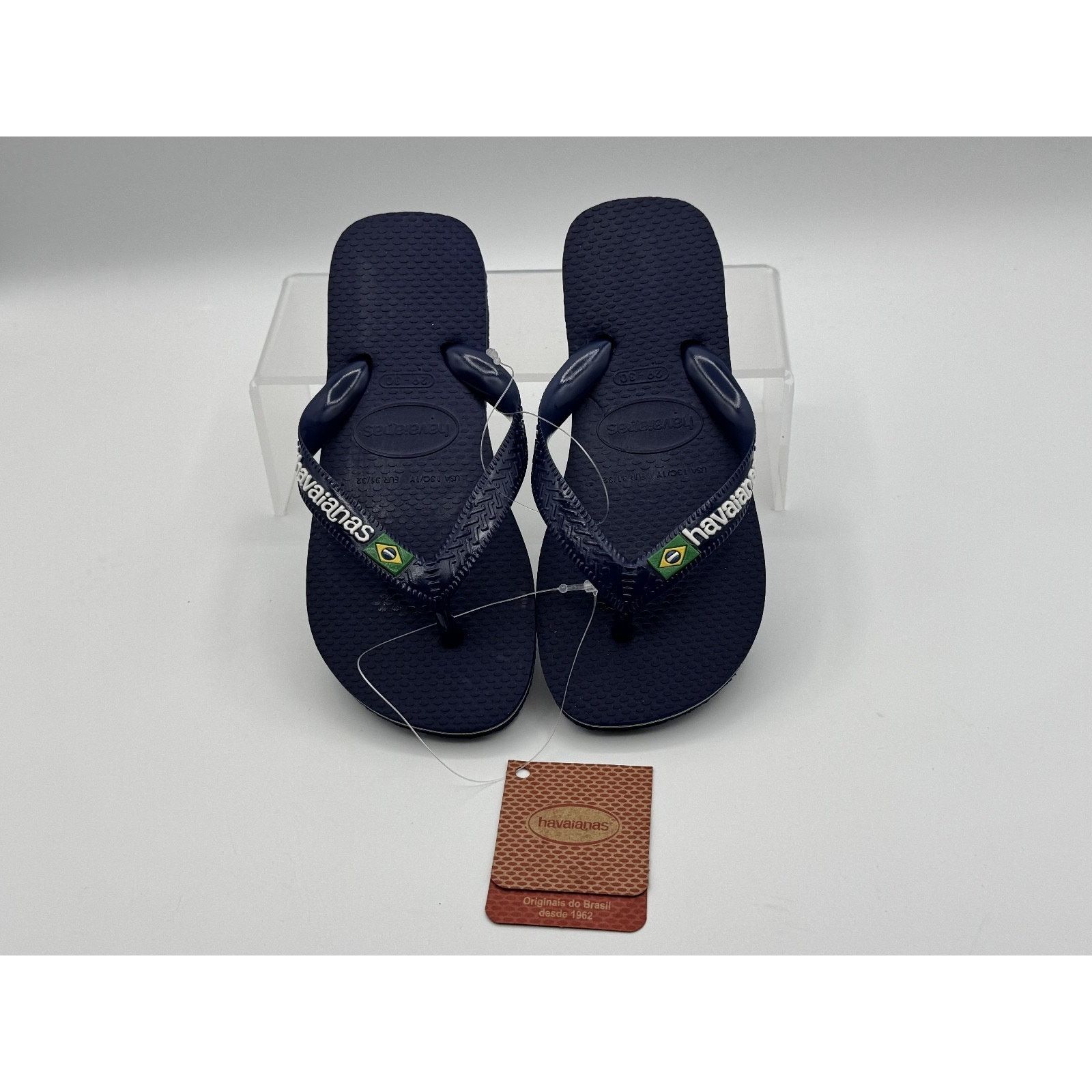 Other Havaianas Navy Blue Brasil Flip Flops Size 29-30-11.5-12 US Size US 11.5 / IT 41.5 - 1 Thumbnail