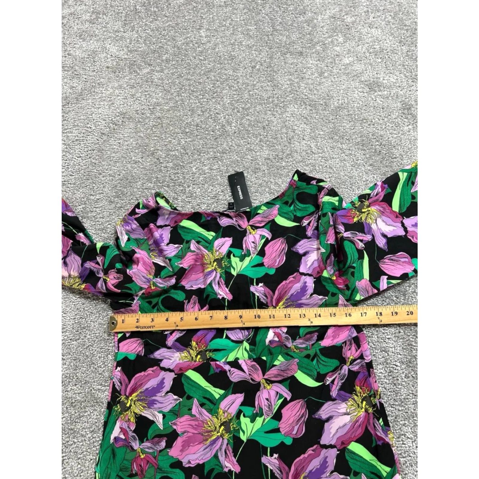 Express Express Blouse Top Womens Small Multicolor Stretch Floral Tie Front V Neck New Size S / US 4 / IT 40 - 4 Thumbnail