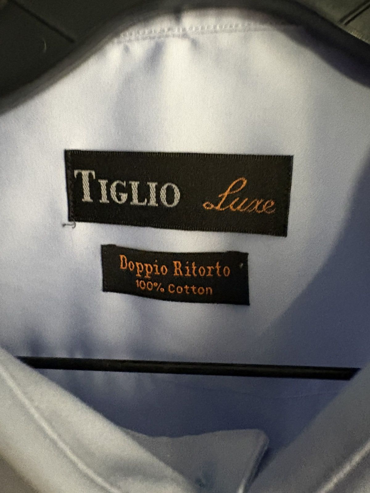 Other Tiglio Luxe Doppio Ritorto Dress Shirt 171/2 34/35 LightBlue Size US L / EU 52-54 / 3 - 10 Thumbnail