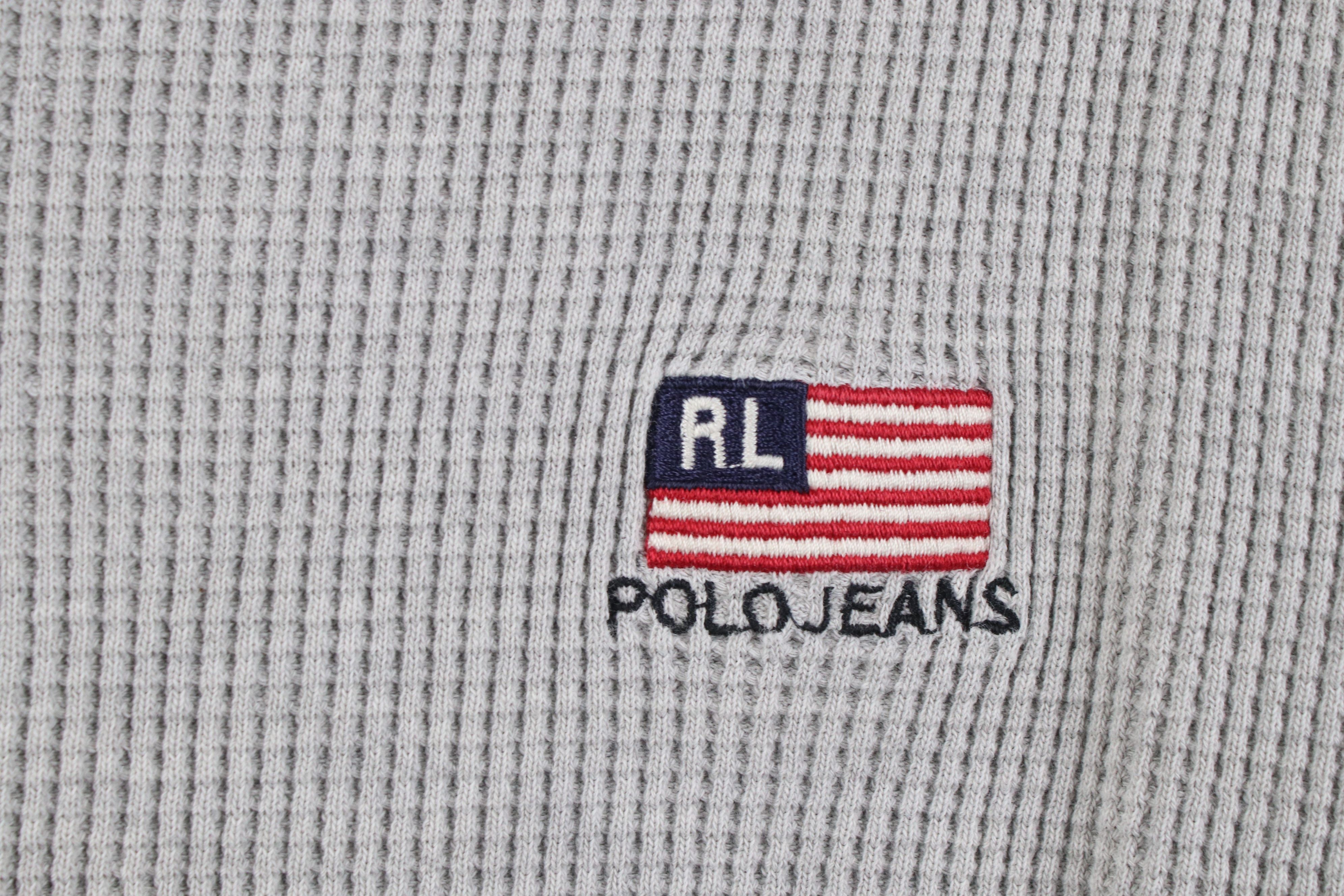 Polo Ralph Lauren Vintage 90s Ralph Lauren Waffle Knit Long Sleeve T-Shirt Size US L / EU 52-54 / 3 - 4 Thumbnail