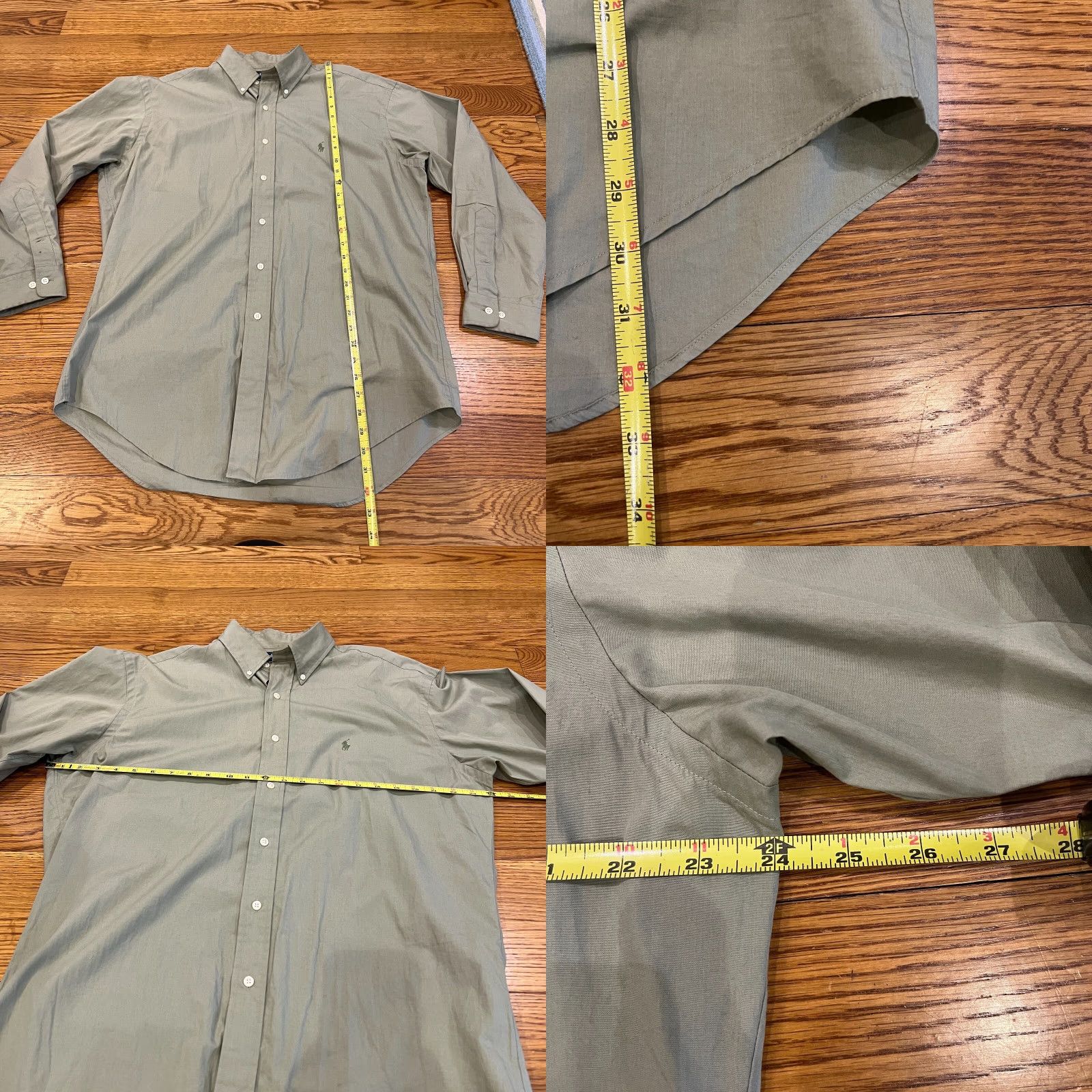 Ralph Lauren VINTAGE Ralph Lauren Yarmouth Dress Shirt Green Men’s 15.5 32/33 Shirt Long Sleeve Button-Down Collared Regular 32 in Logo Manufacturer: Ralph Lauren Size 42R - 8 Thumbnail