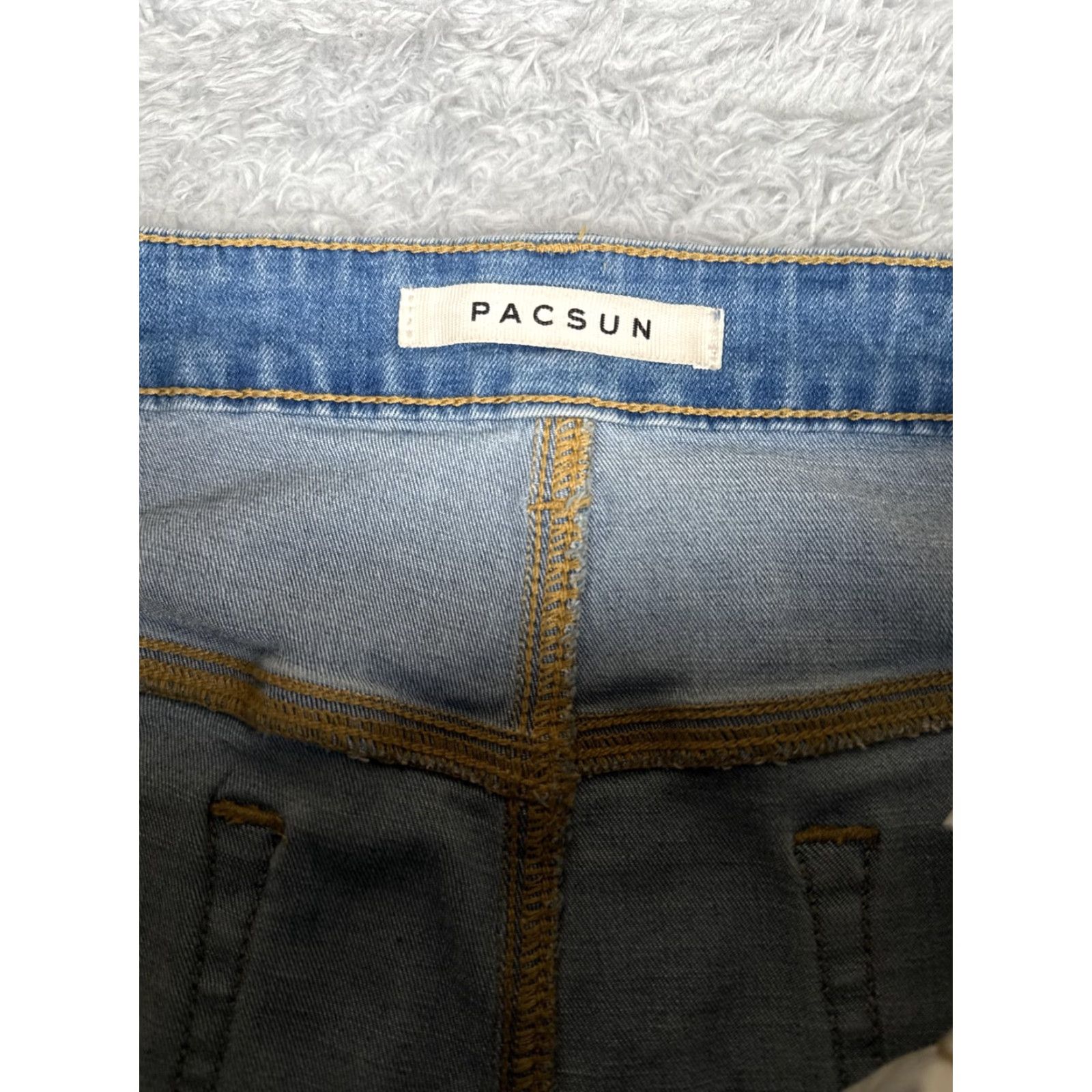 Pacsun PacSun Jeans Mens 32x32 Light Wash Blue Slim Taper Distressed Ripped Denim Faded Jeans City Grunge Men Size US 32 / EU 48 - 6 Thumbnail