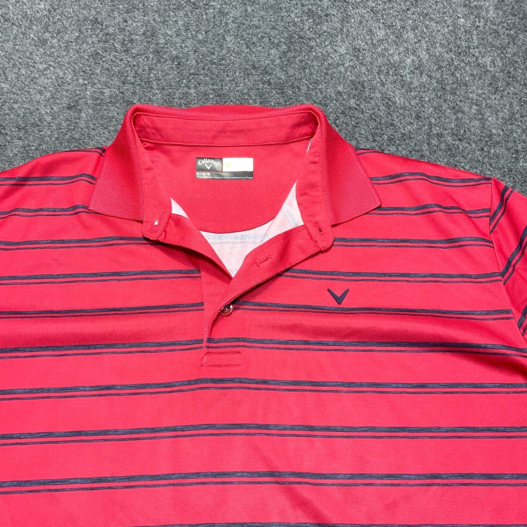 Callaway Callaway Polo Shirt Mens Large Pink Striped Golf Performance Stretch Shirt Size US L / EU 52-54 / 3 - 2 Thumbnail