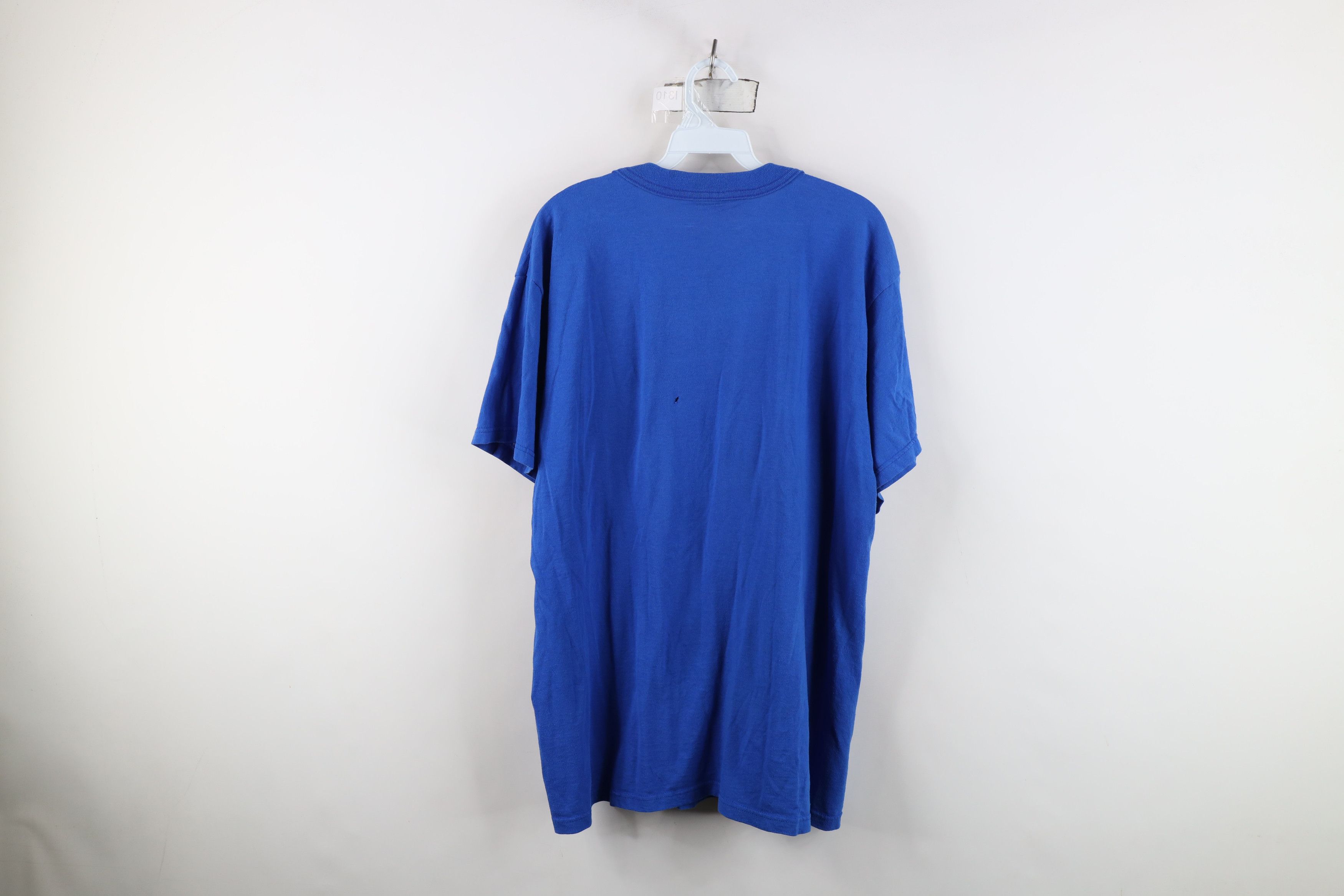 Vintage Vintage 90s Streetwear Blank Pocket T-Shirt Royal Blue Size US XL / EU 56 / 4 - 9 Thumbnail