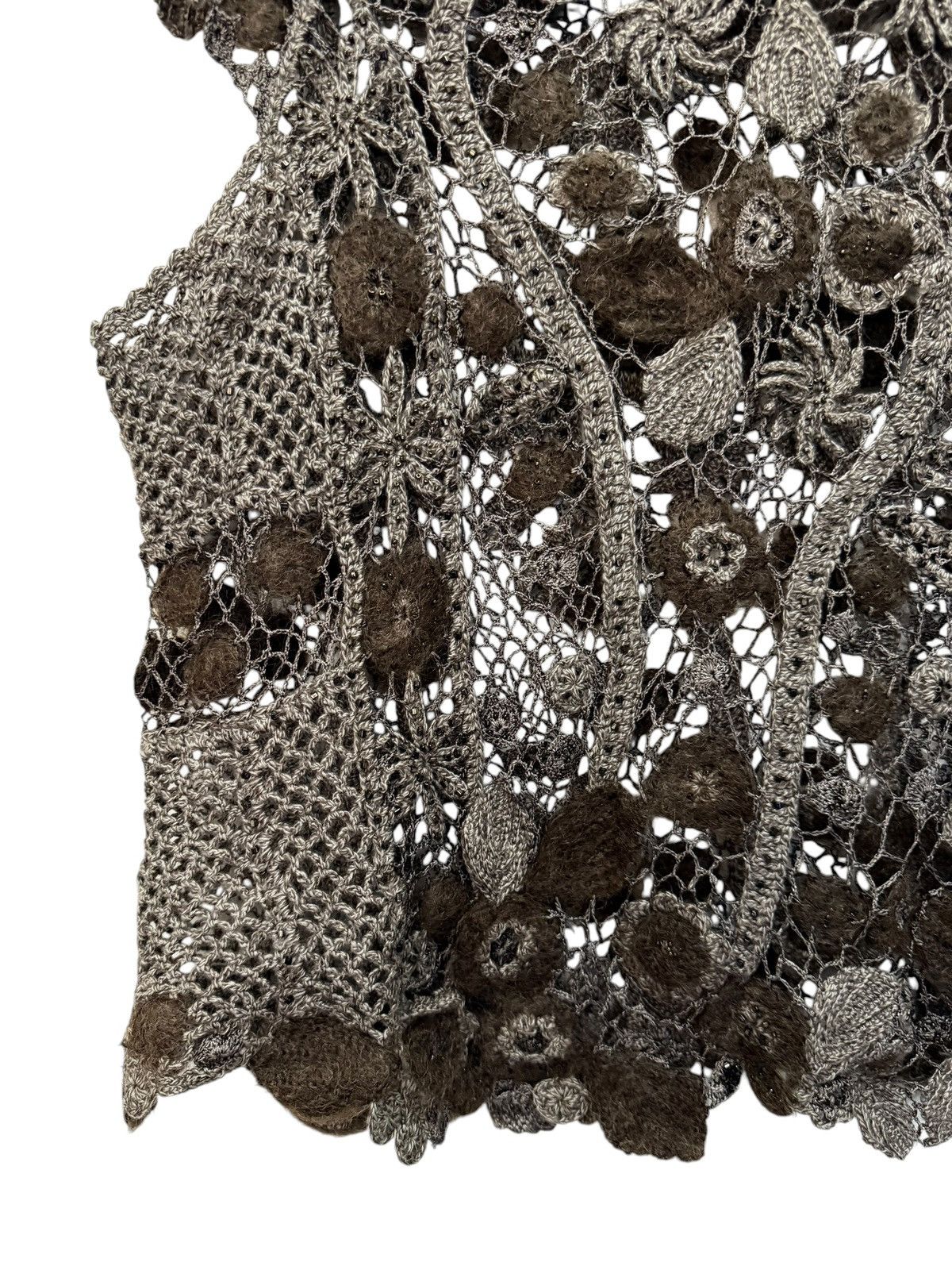 Japanese Brand Vintage Unbranded Crochet Lace Blouse Size M / US 6-8 / IT 42-44 - 3 Thumbnail
