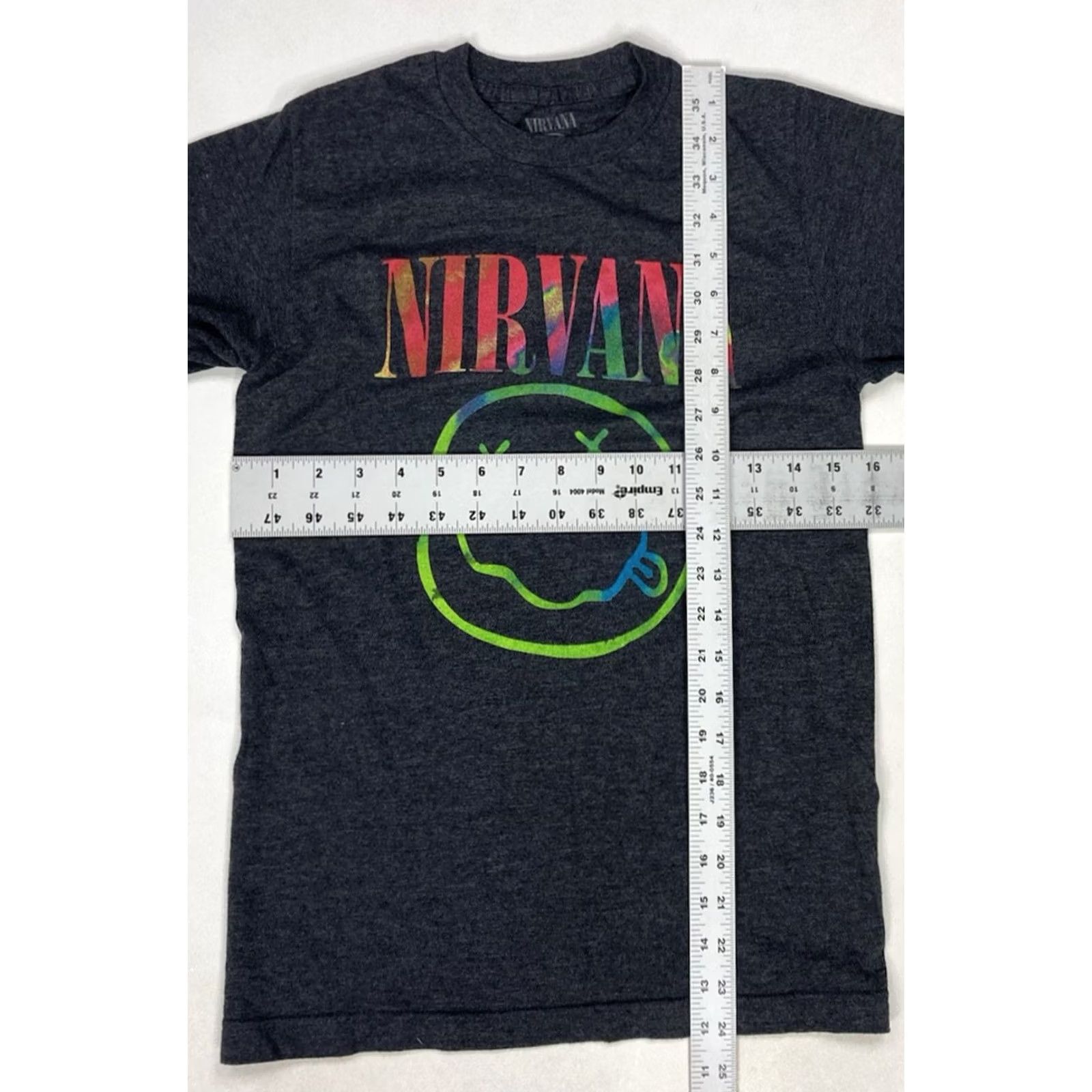 Etro Nirvana T-Shirt Women Small Black Heather Retro Music Crew Neck Short Sleeve Pullover Cotton Size S / US 4 / IT 40 - 5 Thumbnail