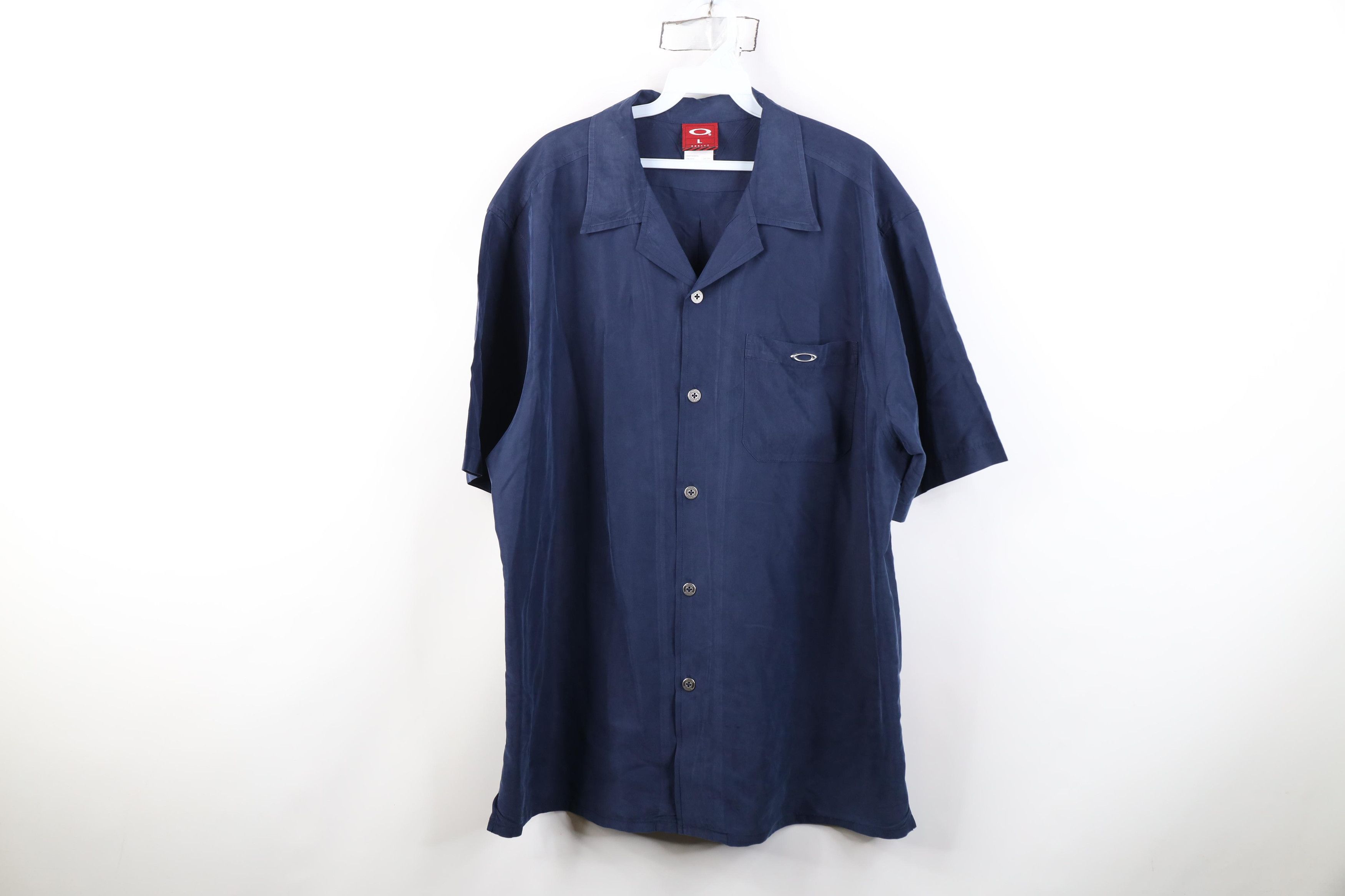 Oakley Vintage Y2K Oakley Logo Microfiber Camp Collar Button Shirt Size US L / EU 52-54 / 3 - 1 Thumbnail