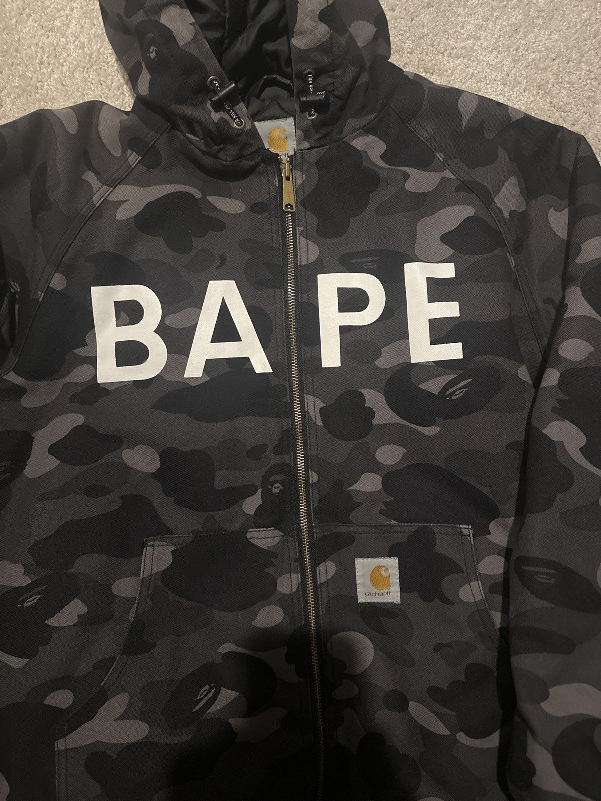 image of Bape x Carhartt Jacket in Black, Men's (Size XL)