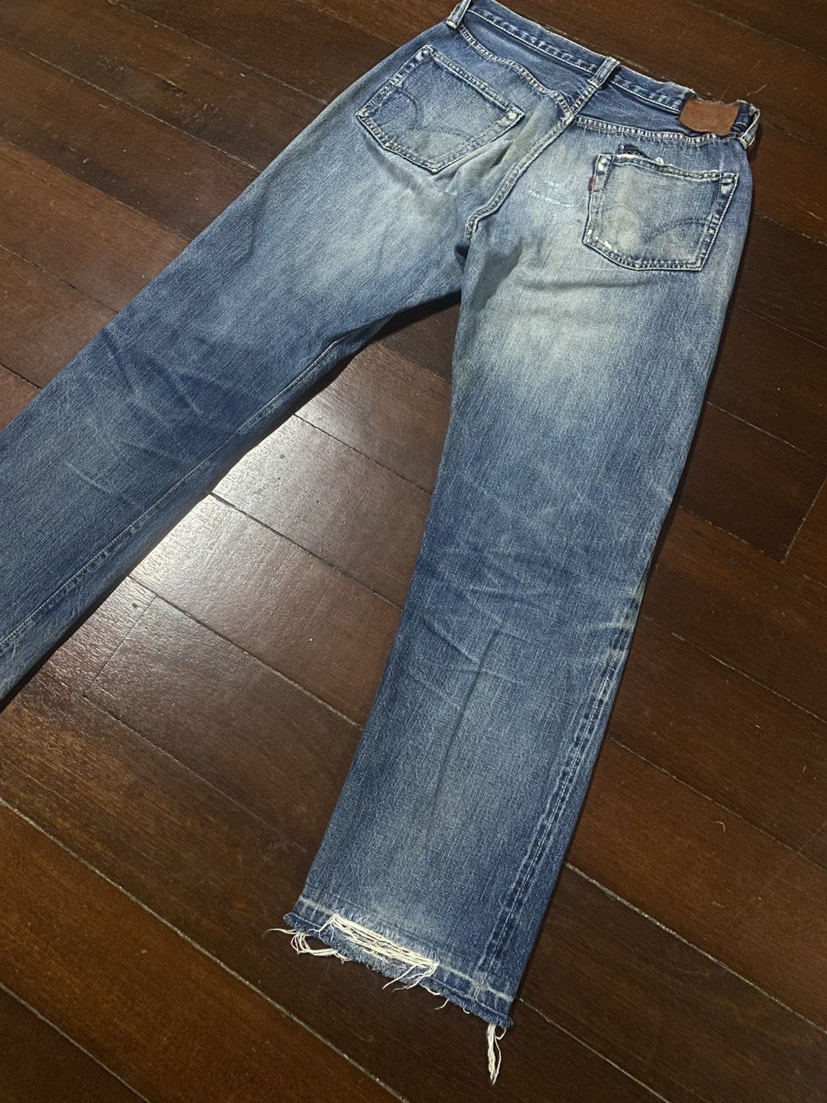 Full Count & Co. vintage full count selvedge distressed mud wash denim pants Size US 30 / EU 46 - 18 Thumbnail