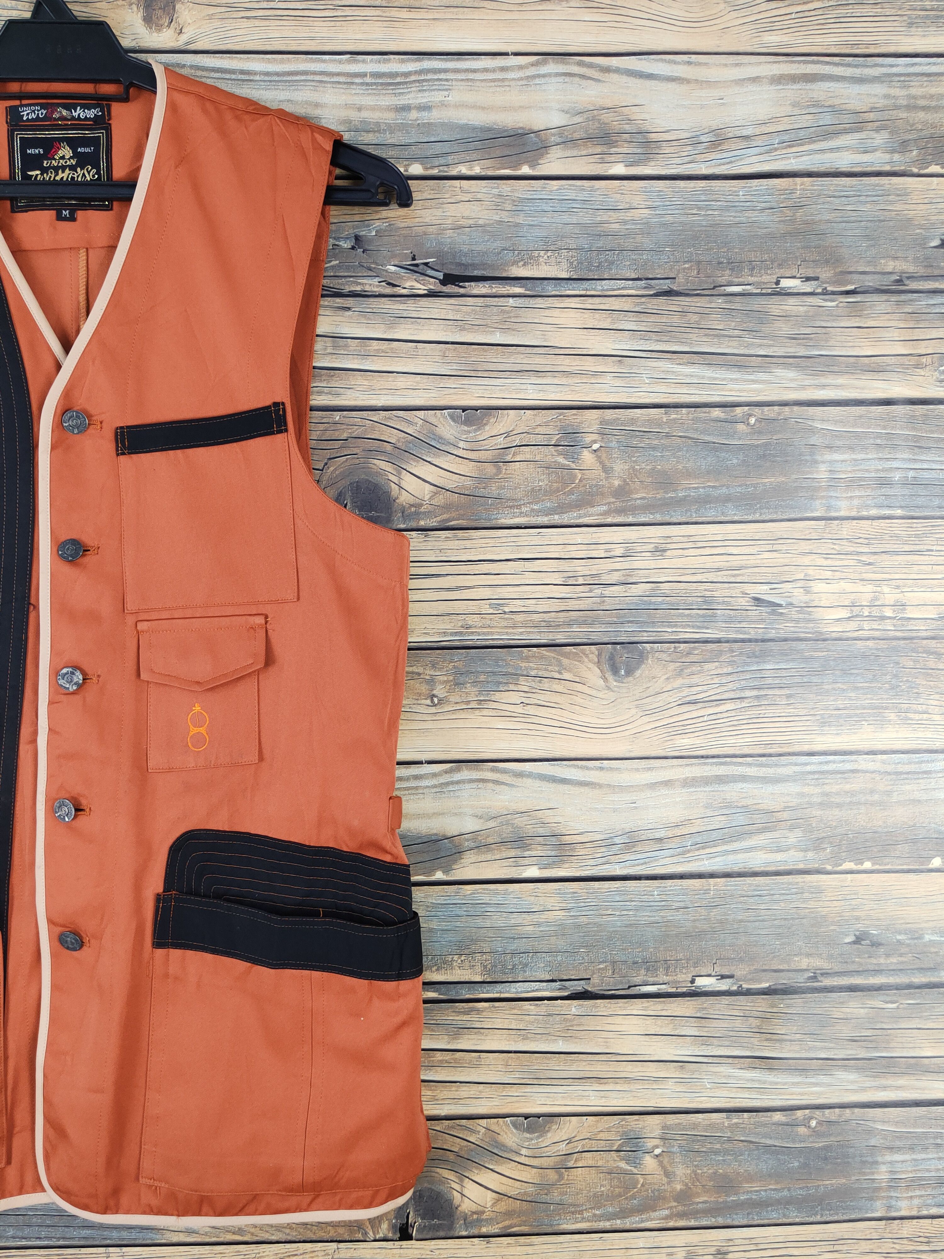Japanese Brand × Vintage Vintage Union Two Horse Orange Black Vests Size US M / EU 48-50 / 2 - 6 Thumbnail