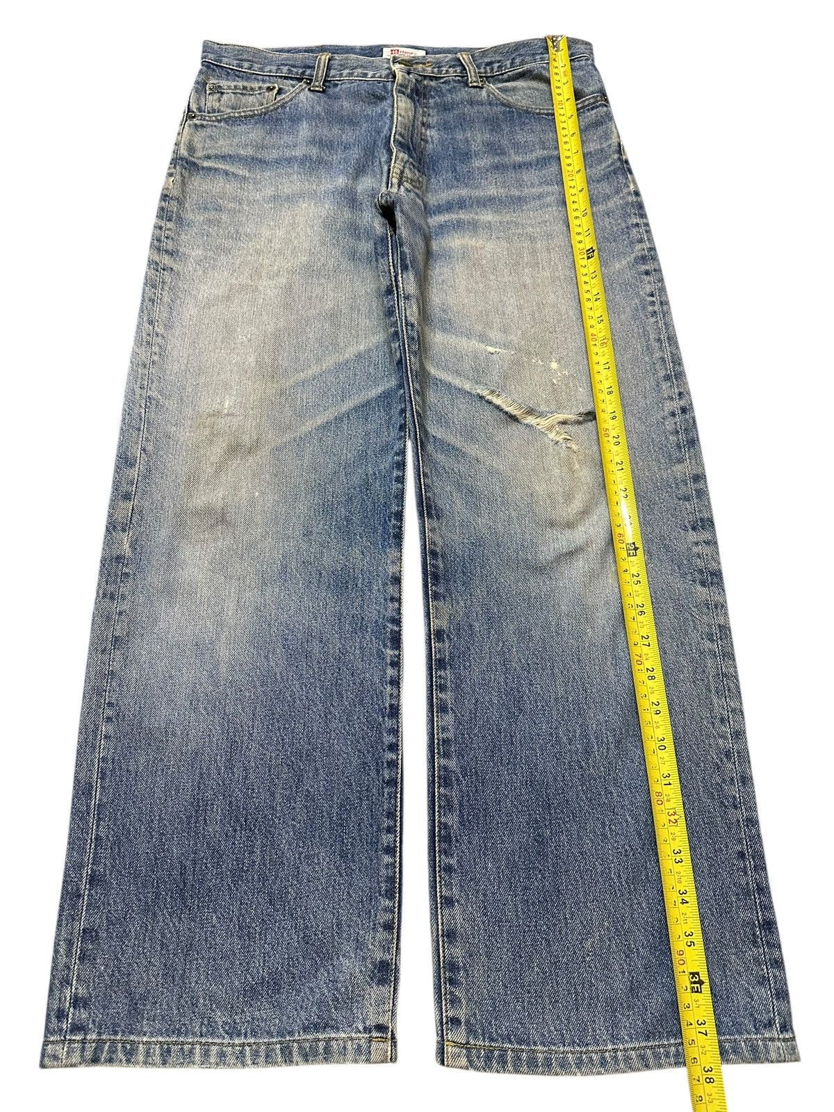 Hanes Vintage Hanes Mud Wash Faded Style Distress Baggy Jeans Size US 33 - 13 Thumbnail