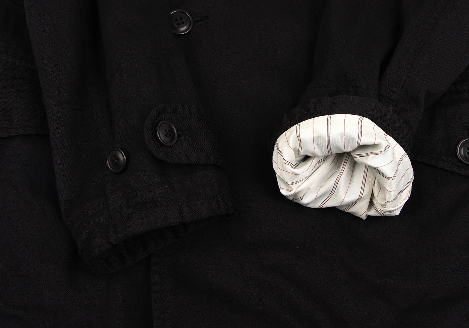 Junya Watanabe Pocket Design Dyed Cotton Coat in Black, Size XS Size US XS / EU 42 / 0 - 7 Thumbnail