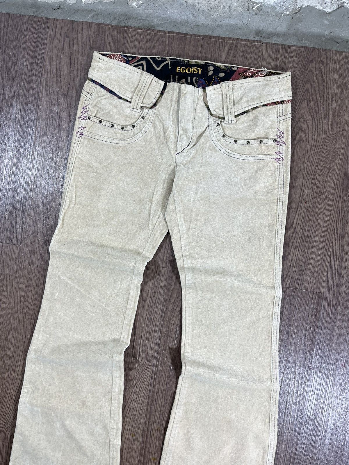 EGOIST EGOIST Y2K Oriental Corduroy Bootcut Flared Pants Size US 31 - 7 Thumbnail