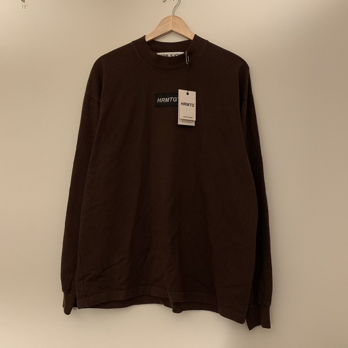 image of Corteiz x Hrmtg Brown Angel Chest Logo Shirt Jack B Wiese Chest Logo, Men's (Size Large)
