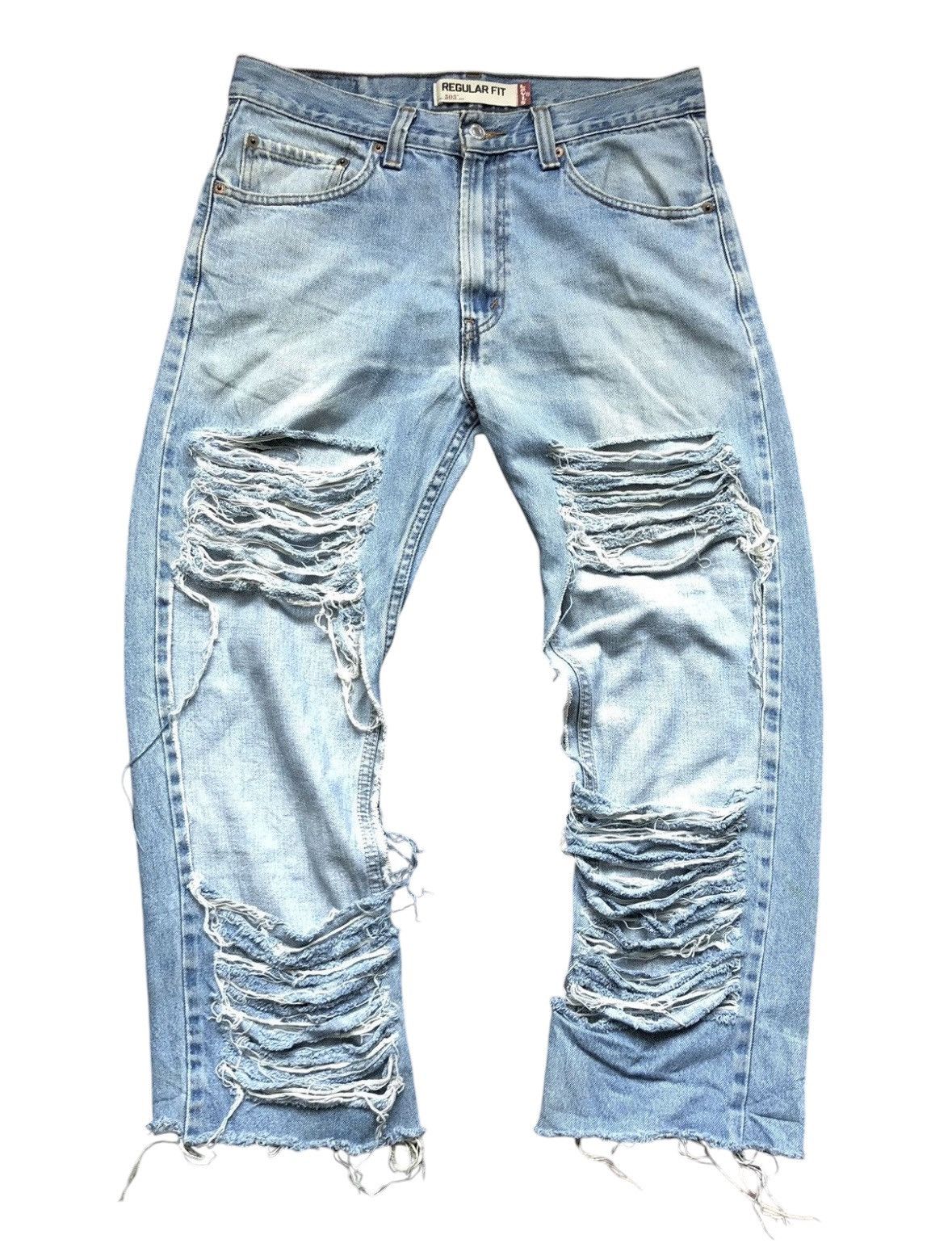 Levi's Vintage Levi's 505 Ripped Jeans Hip Hop Style Size US 34 / EU 50 - 1 Thumbnail