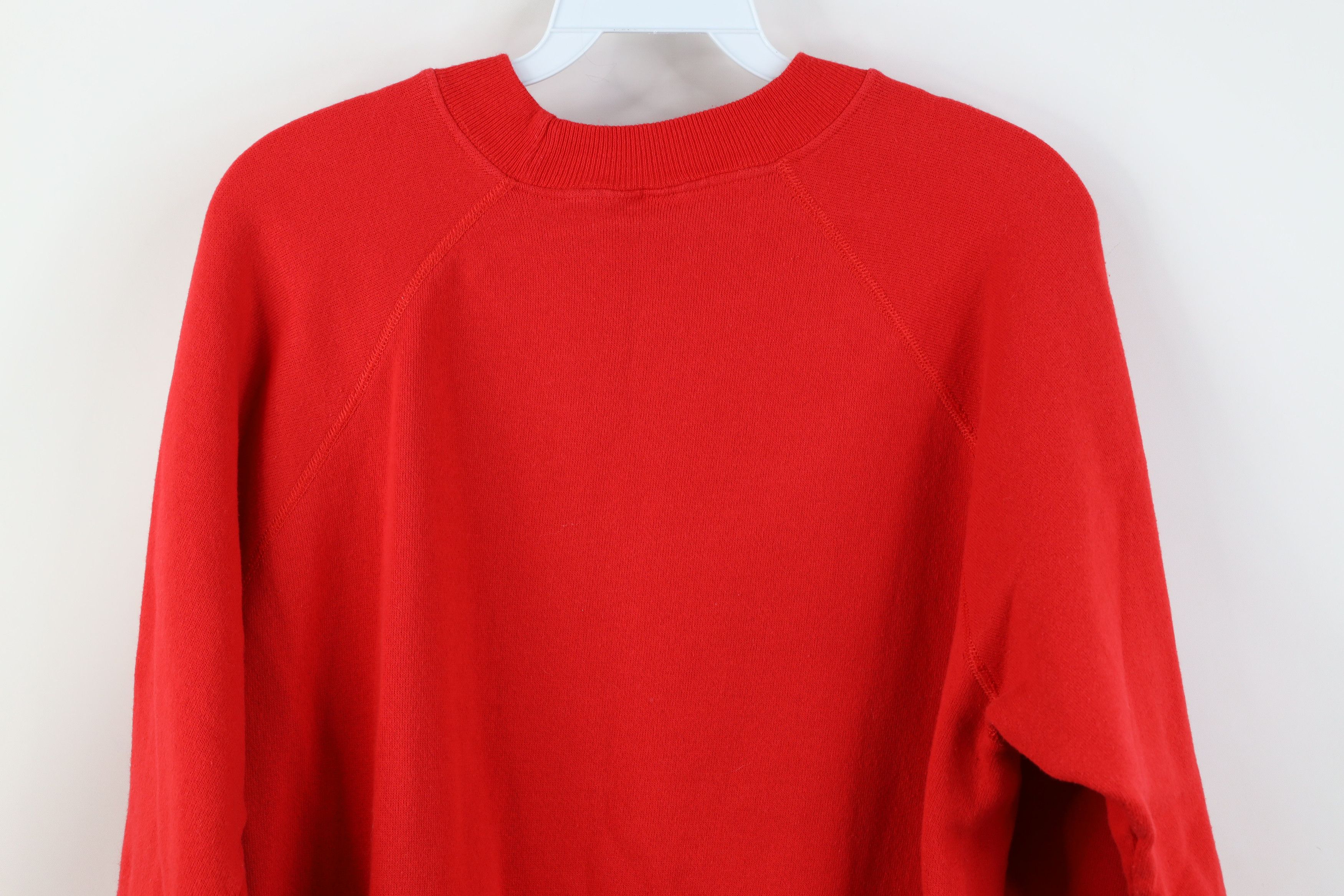 Hanes Vintage 80s Hanes Faded Blank Crewneck Sweatshirt Red USA Size US L / EU 52-54 / 3 - 8 Thumbnail