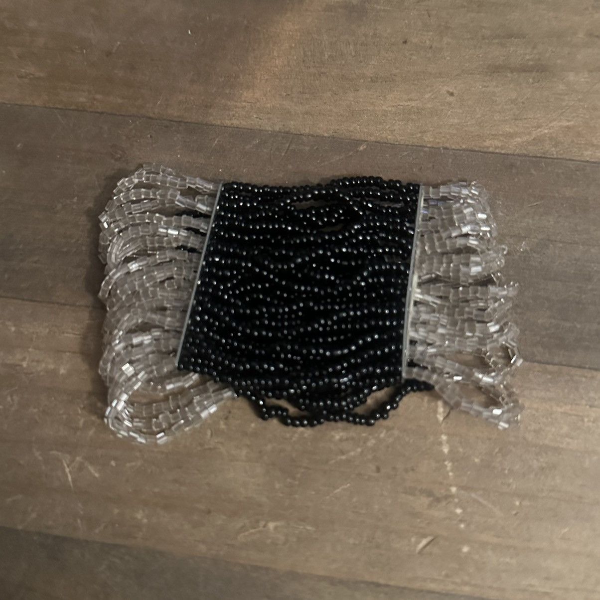 Other Wide black and clear seed bead bracelet Size ONE SIZE - 4 Thumbnail