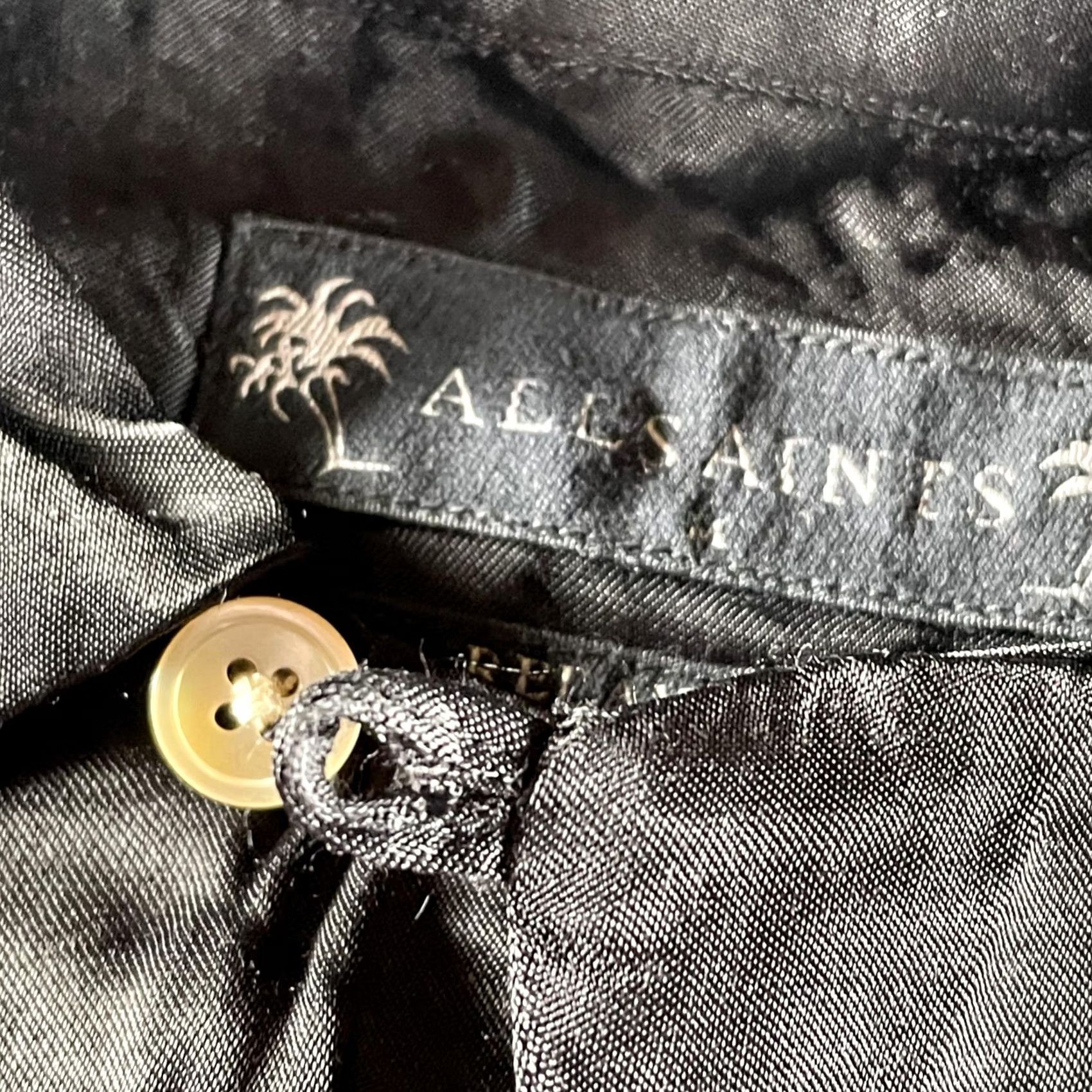 Allsaints VINTAGE AllSaints Shirt Mens Medium Black Aquila SS Relaxed Fit Eagle Embroidered Size US M / EU 48-50 / 2 - 5 Thumbnail