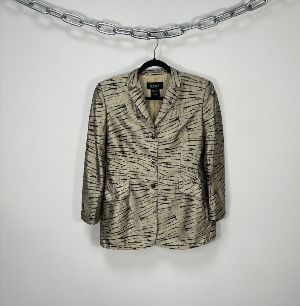 Escada Vintage Laurel By Escada Gold Avant Garde Silk Blazer Jacket Size S / US 4 / IT 40 - 1 Thumbnail