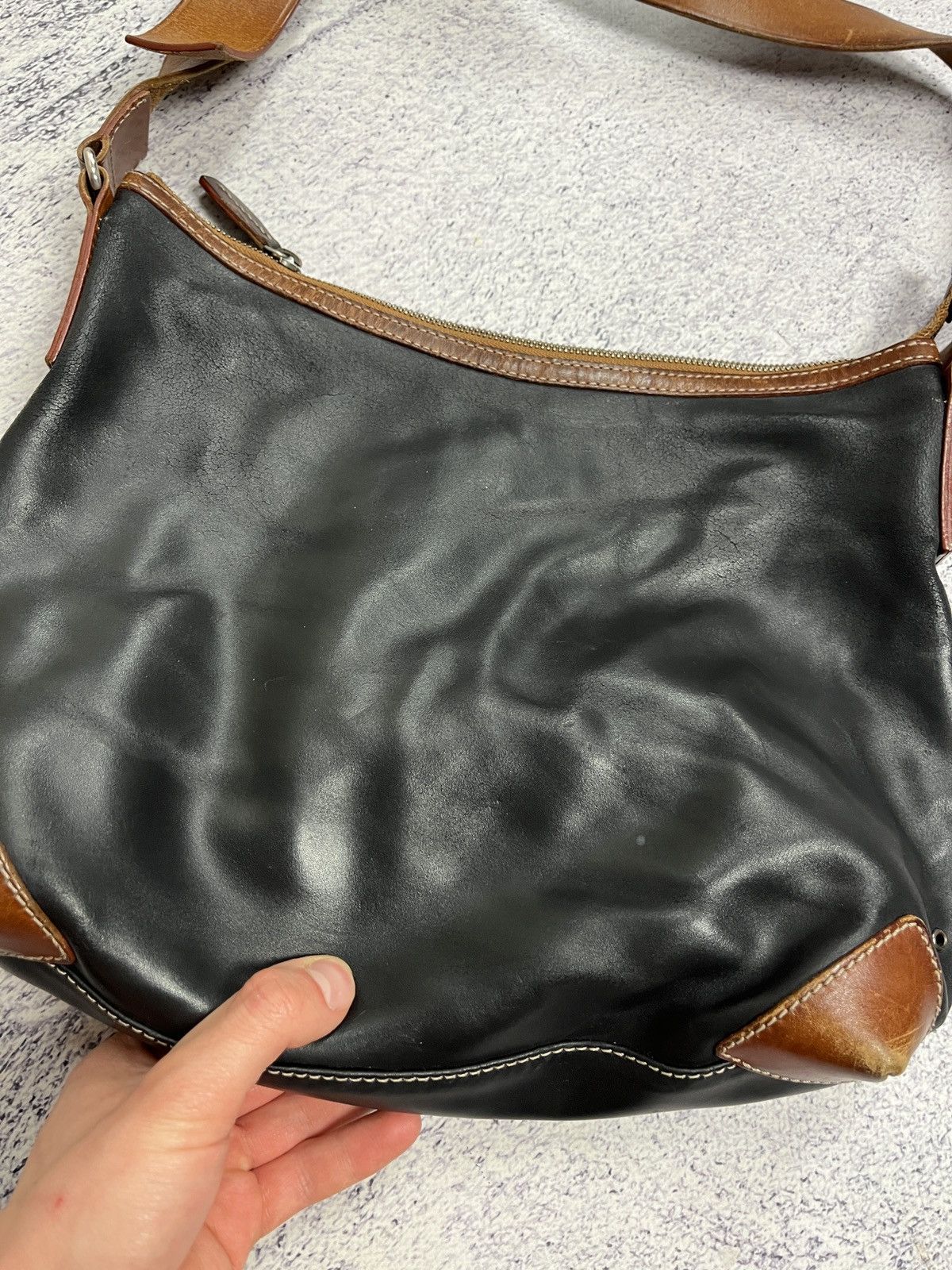 Genuine Leather × Vintage Vintage Francesco Biasa Genuine Split Leather Shoulder Bag Size ONE SIZE - 8 Thumbnail