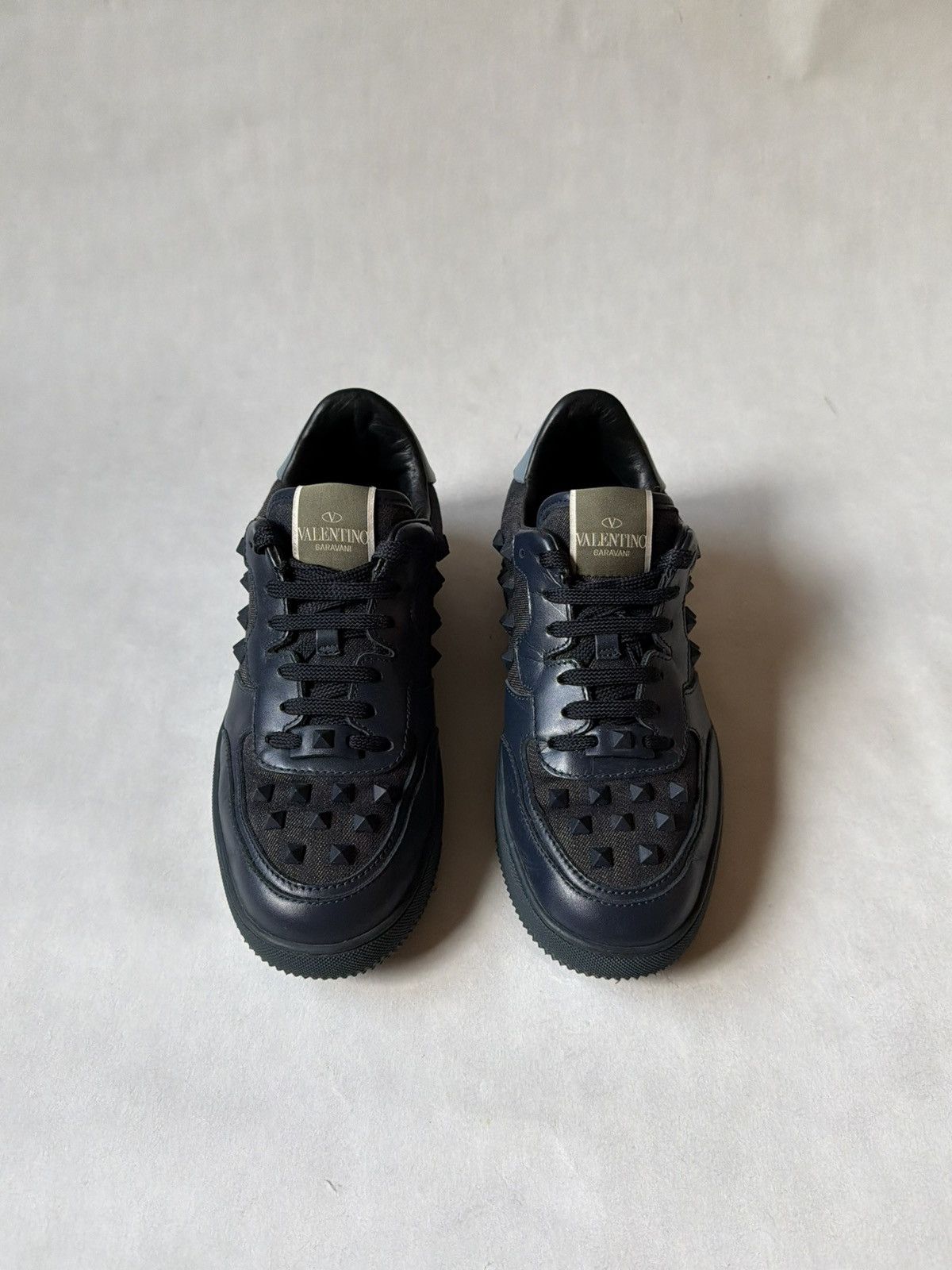 Valentino Valentino Rockstud Basket Low Leather/Denim Sneakers Shoes Size US 7.5 / EU 40-41 - 2 Thumbnail