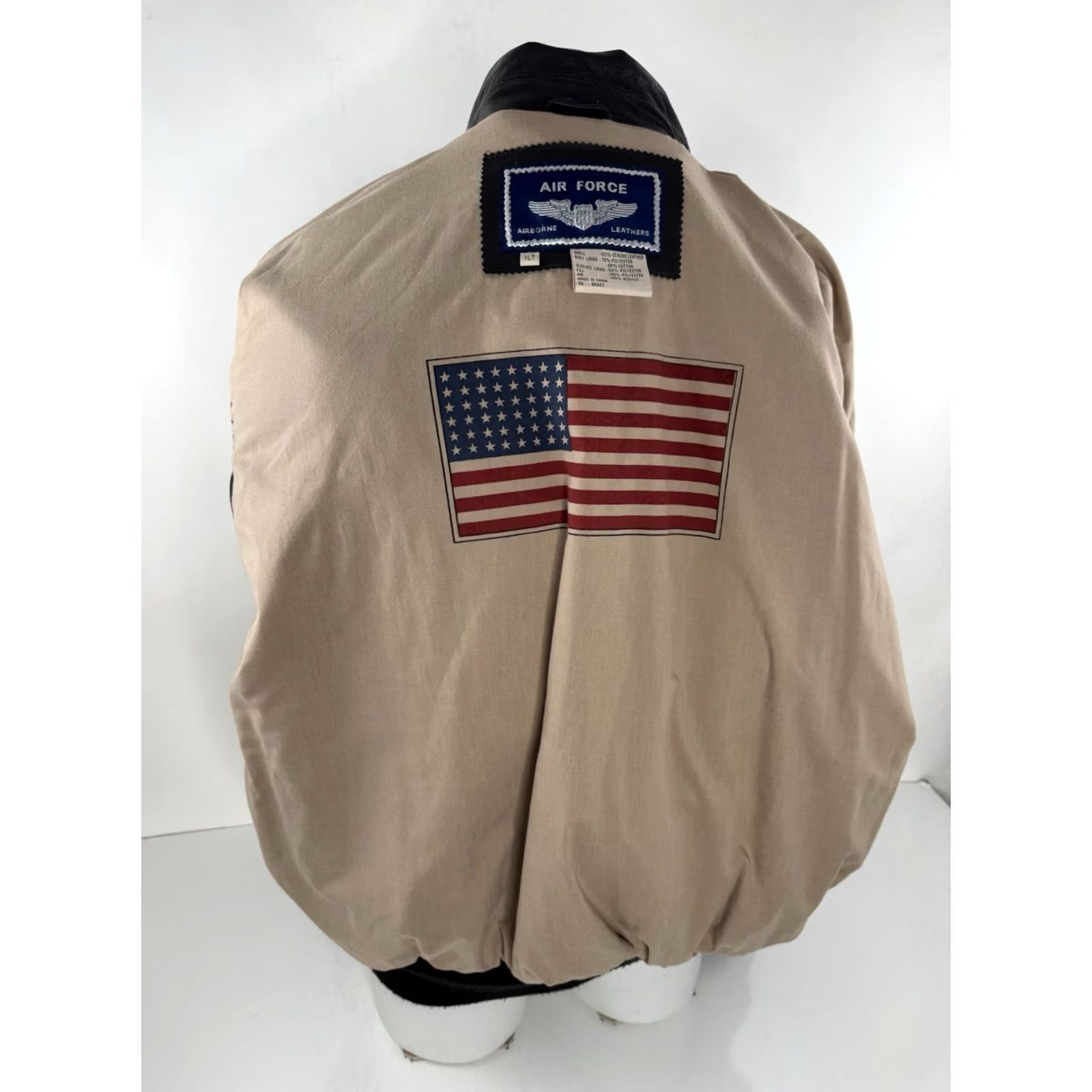 Vintage VINTAGE Air Force AIRBORNE LEATHERS - XL TALL Bomber Flight Pilot Jacket - EXCELLENT Size US XL / EU 56 / 4 - 4 Thumbnail