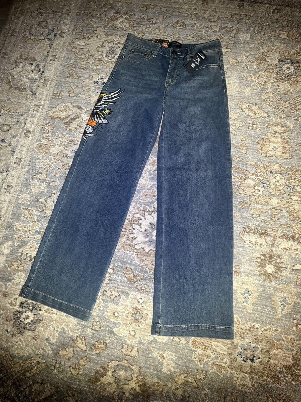 Ed Hardy ED HARDY RARE GRAPHIC BAGGY JEANS NWT 26x30 Size 26" / US 2 / IT 38 - 3 Thumbnail