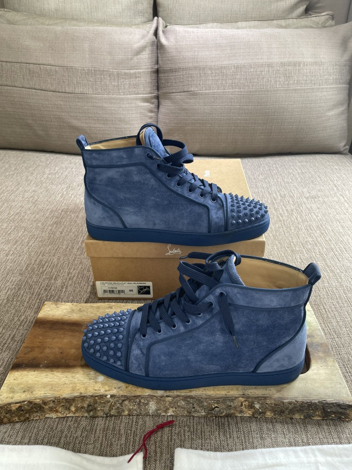 Christian Louboutin Christian Louboutin Lou Spikes Orlato Flat Veau Velours Size US 12 / EU 45 - 18 Thumbnail