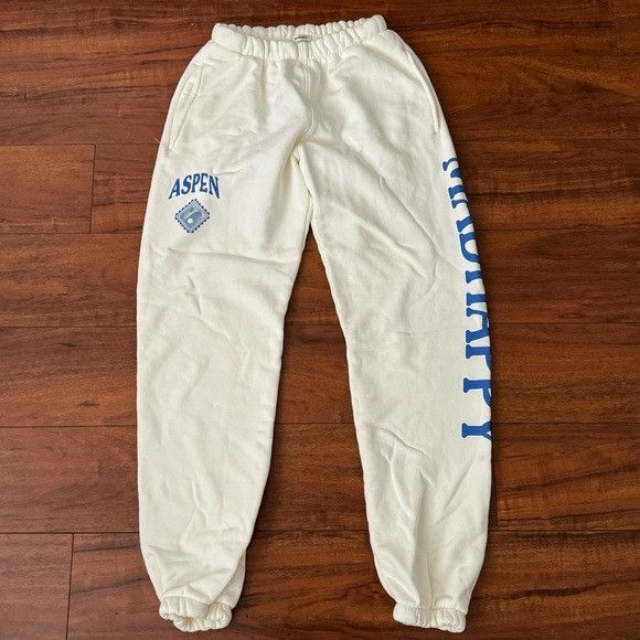 image of New Madhappy X Aspen Cream Sweatpants Size Medium M, Men's