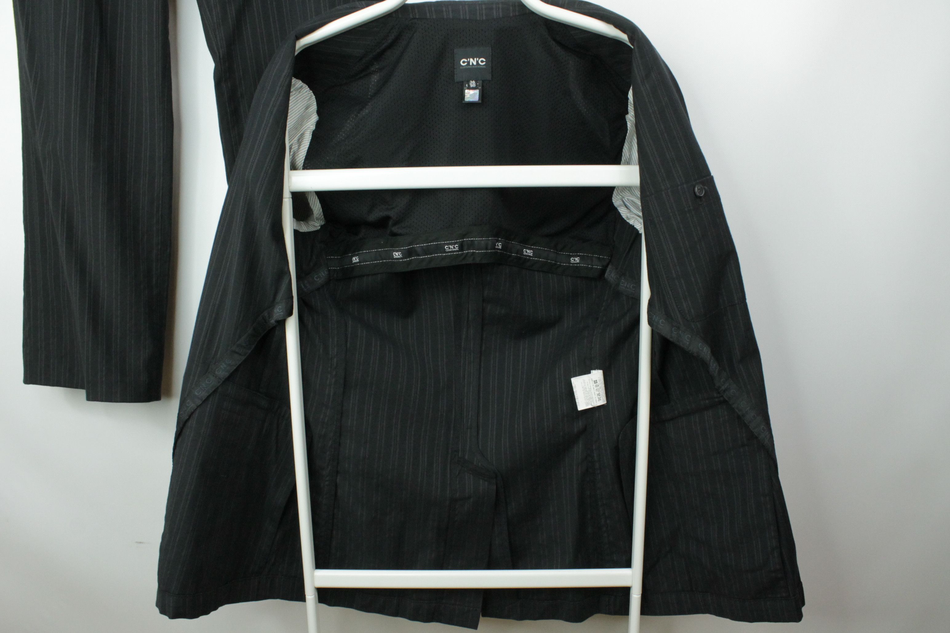 Costume National Vintage C'N'C Costume National Black Striped Suit Men's Size 40R - 7 Thumbnail