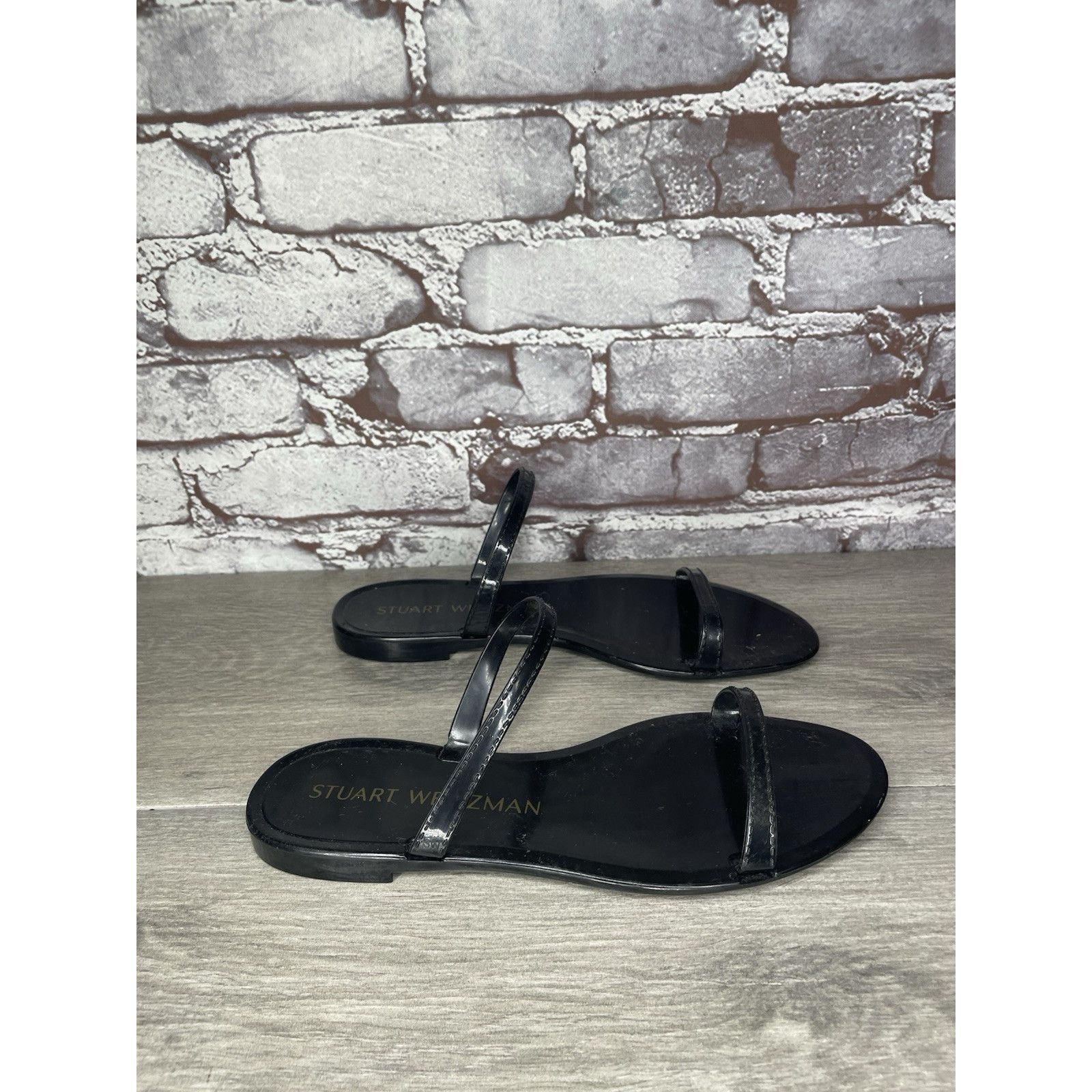 Stuart Weitzman Stuart Weitzman Black Sawyer Jelly Flats Slides Sandals Wome Size US 7 / IT 37 - 12 Thumbnail