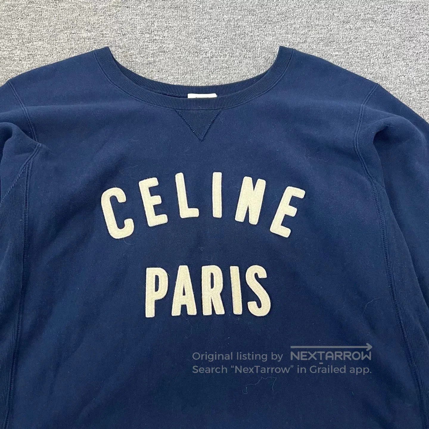 Celine Celine Embroidered Logo Loose Sweatshirt. Size L / US 10 / IT 46 - 6 Thumbnail
