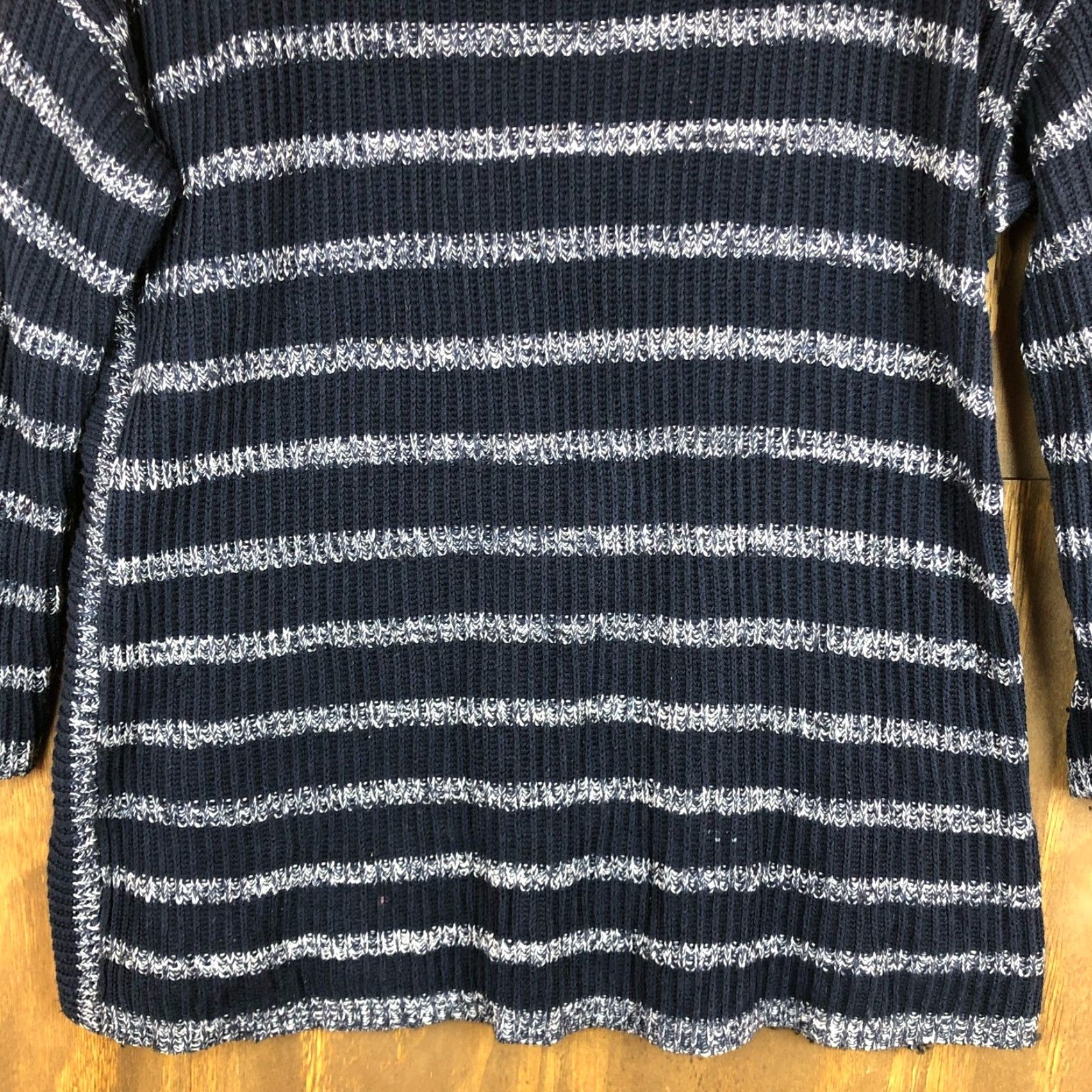 Coldwater Creek Coldwater Creek Womens Sweater Blue Knit Striped Boat Neck Long Sleeve Wool L Size L / US 10 / IT 46 - 4 Thumbnail