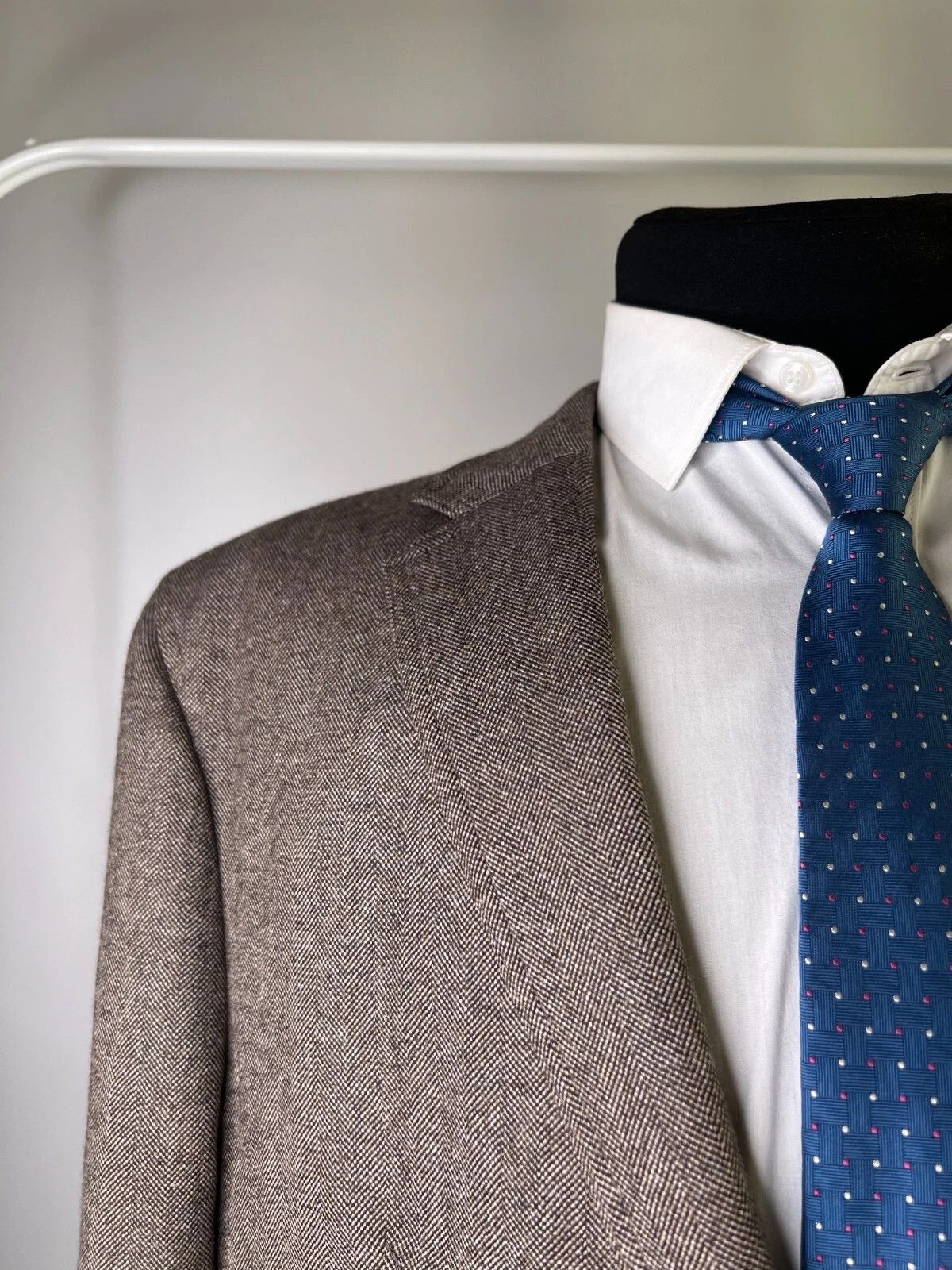 Other MARIO BARUTTI Wool Tweed Light Brown Men's Jacket Blazer Size 48R - 2 Thumbnail