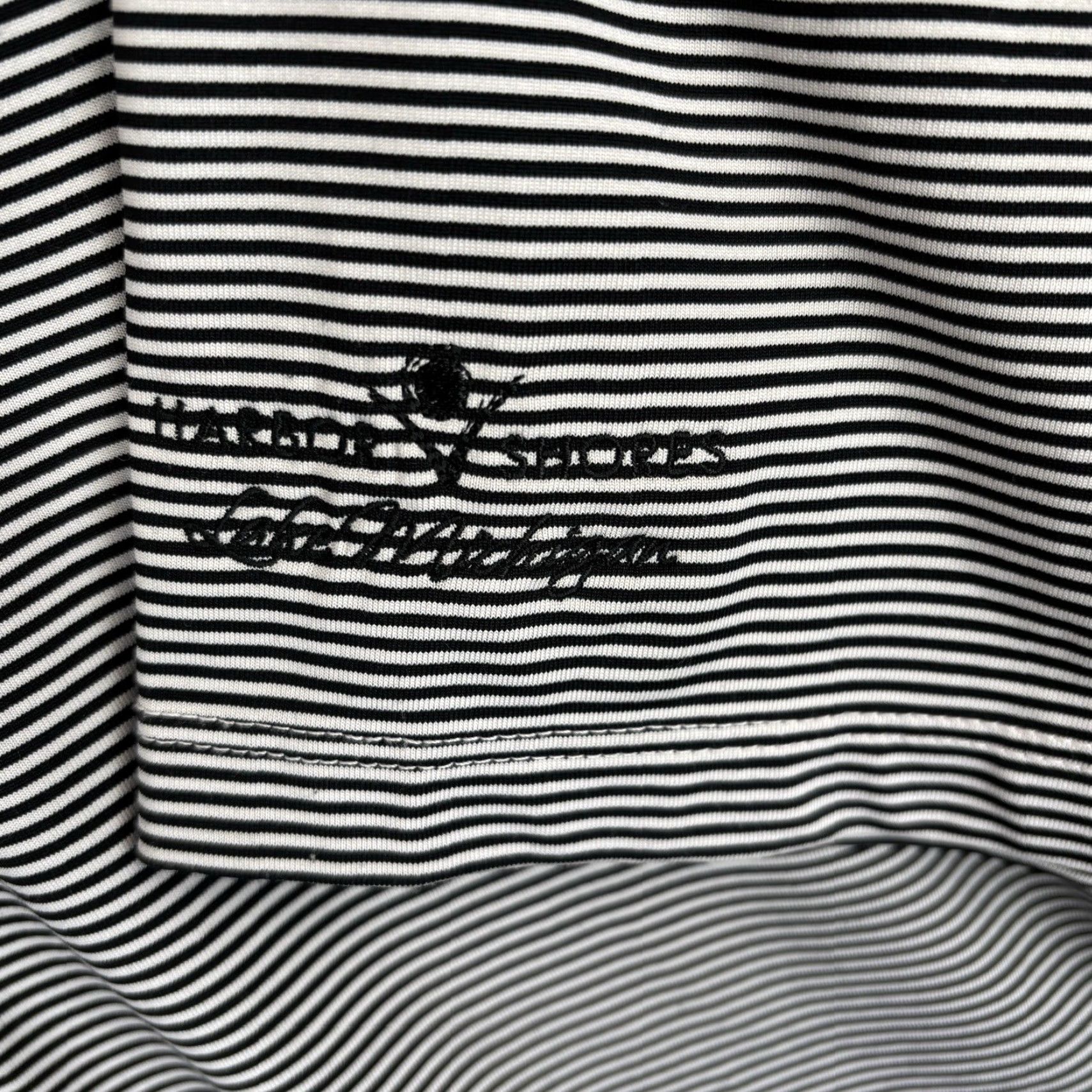 Vintage Greyson Polo Shirt Mens 2XL Black White Micro Stripe Performance Golf Logo Shirt Size US XXL / EU 58 / 5 - 3 Thumbnail