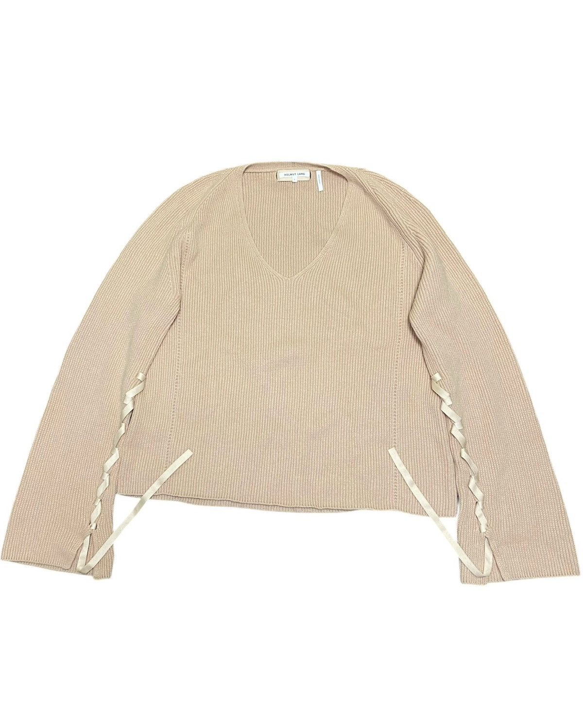 Helmut Lang Women’s Archival Helmut Lang Oversized Beige Bondage Sweater Size L / US 10 / IT 46 - 3 Thumbnail