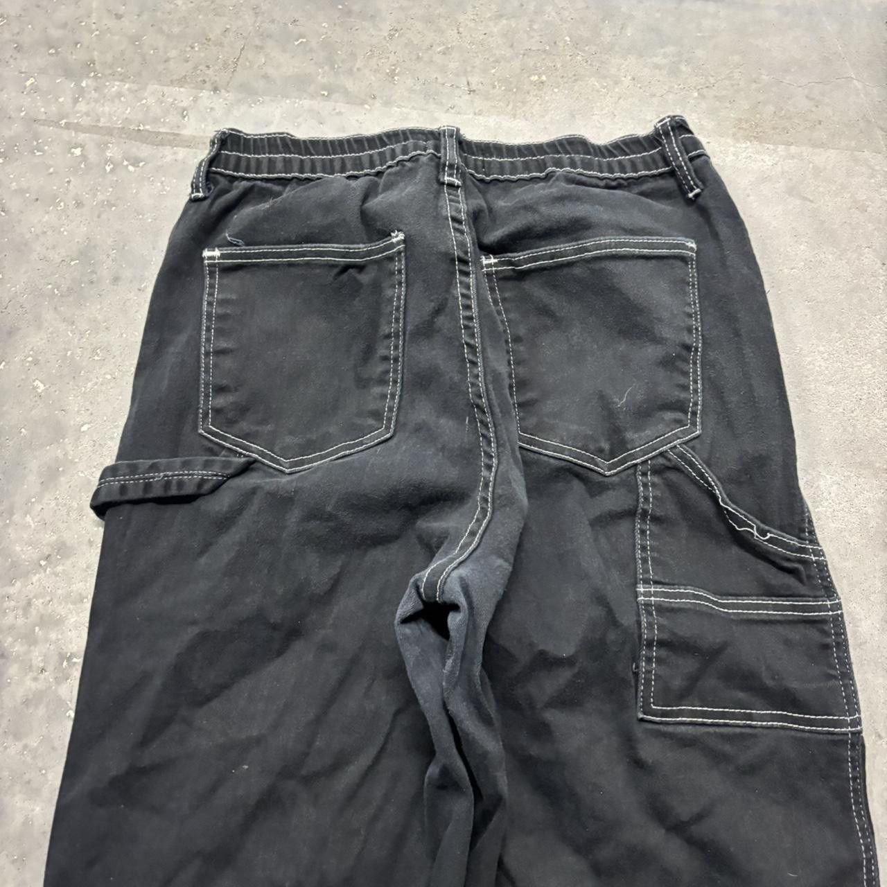 Japanese Brand × Vintage Crazy Vintage Y2K/2000s Black Carpenter Streetwear Skater Pants! Size US 28 / EU 44 - 7 Thumbnail
