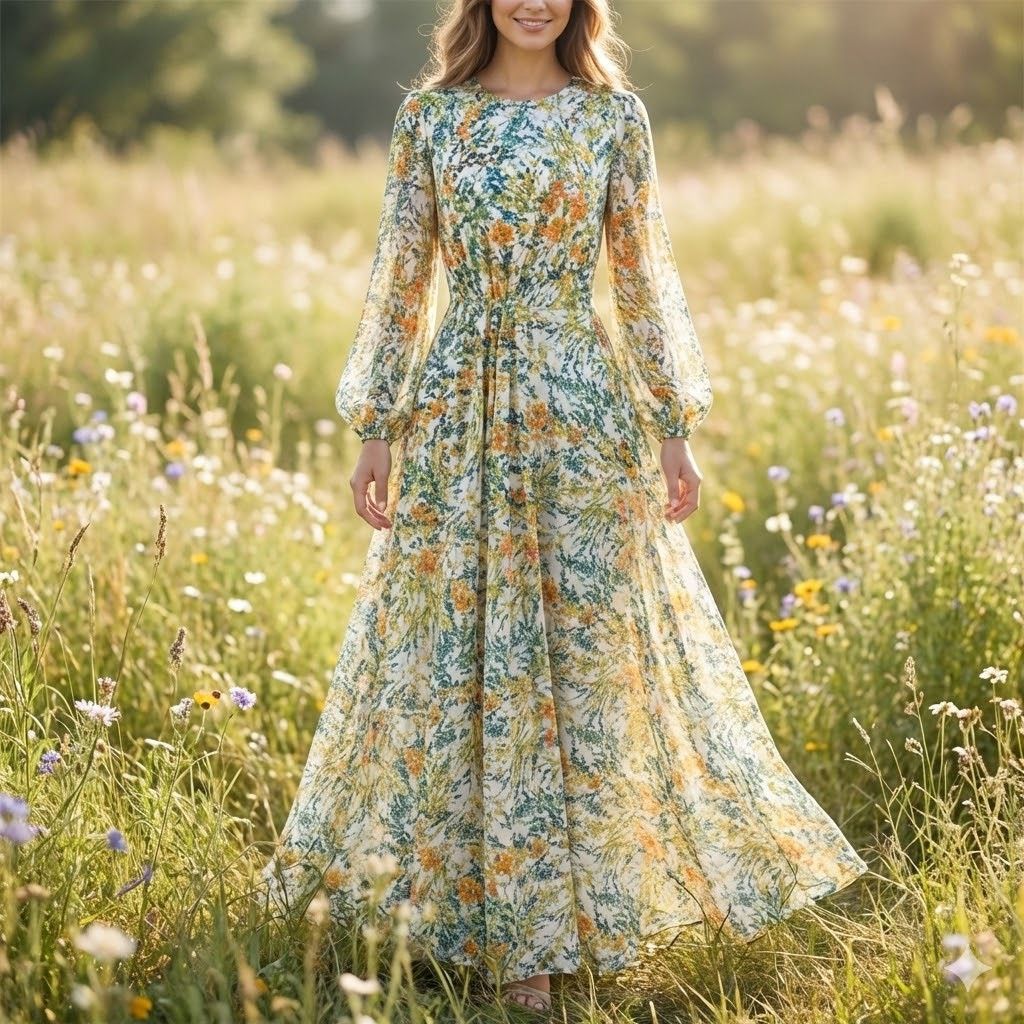 Sachin & Babi Sachin & Babi Aria Long Sleeve Beaded Floral Dress Size 2 Size XS / US 0-2 / IT 36-38 - 8 Thumbnail
