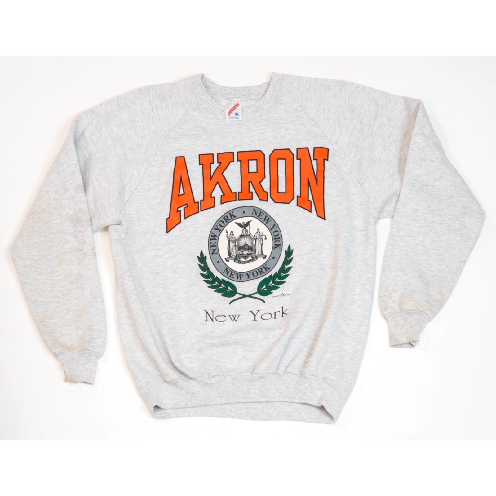 Jerzees VINTAGE University Of Akron Sweatshirt Men’s XL Gray 80s Pullover Crew Neck USA NCAA College Wear Size US XL / EU 56 / 4 - 2 Thumbnail