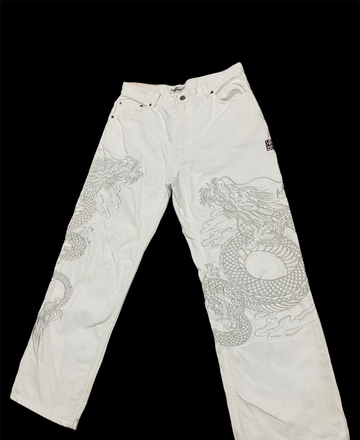 Japanese Brand JAPAN BRAND KARAKURI TAMASHII DRAGON EMBROIDERED BAGGY STYLE Size US 32 / EU 48 - 3 Thumbnail