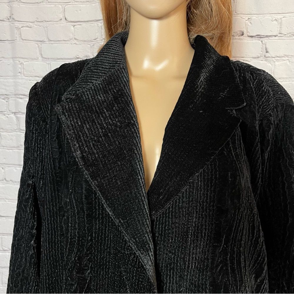 Harve Benard Harve Benard Vintage Black Velvet Cabled Blazer Jacket Size Size 4XL / US 24-26 - 2 Thumbnail