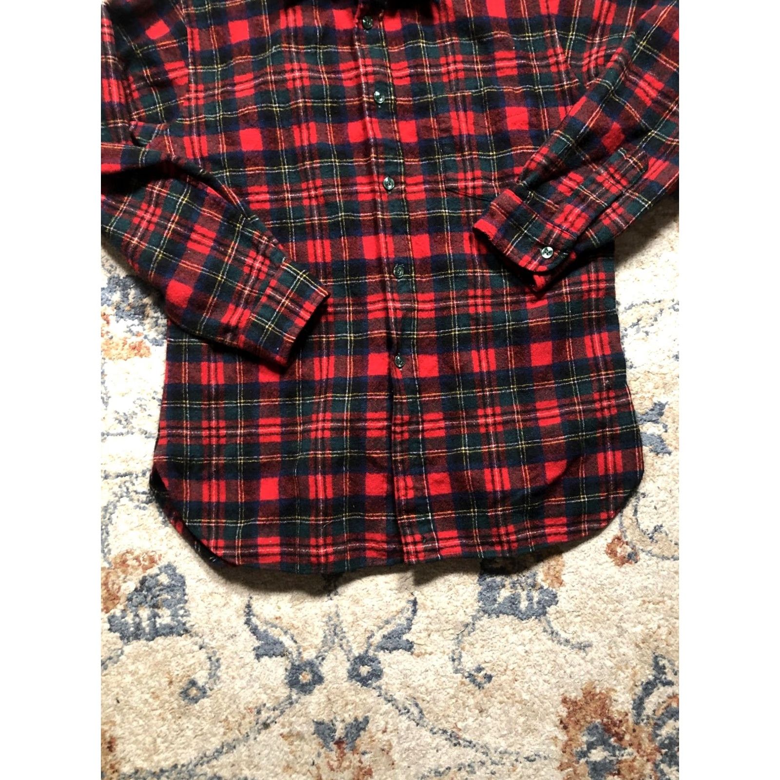 Pendleton VINTAGE Pendleton Jacket Mens Medium Red Green Plaid Wool Flannel 70s USA Mens Size US L / EU 52-54 / 3 - 5 Thumbnail