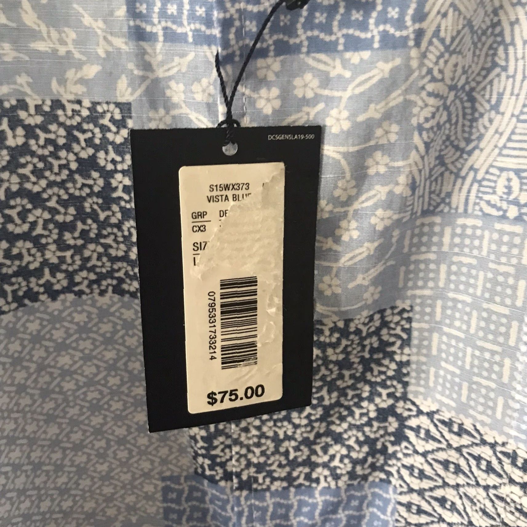 Cremieux CREMIEUX Shirt Classics Mens Sz Large Patchwork Print Button Front Blue Size US L / EU 52-54 / 3 - 5 Thumbnail