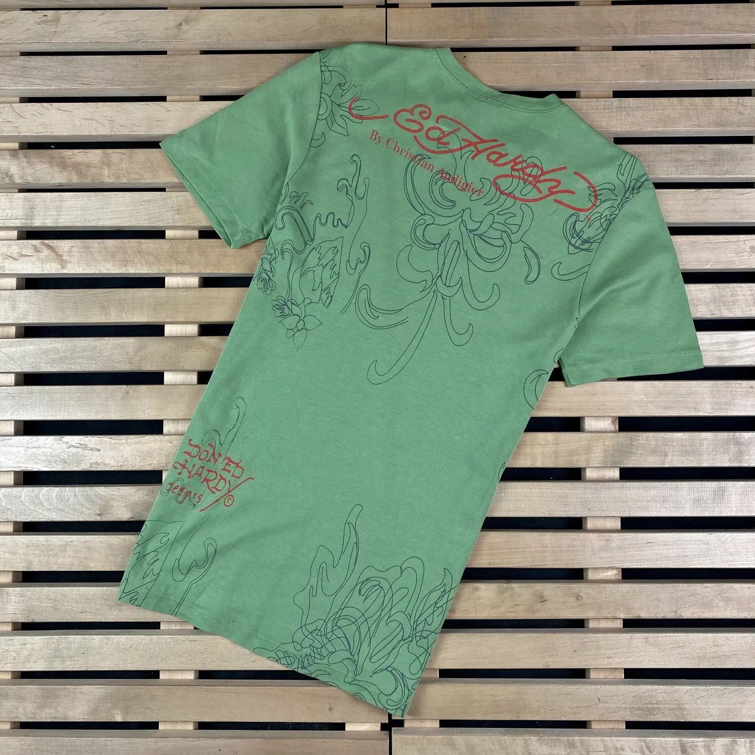 Christian Audigier × Ed Hardy × Vintage Mens T Shirt Ed Hardy by Christian Audigier Size M Green Size US M / EU 48-50 / 2 - 6 Thumbnail