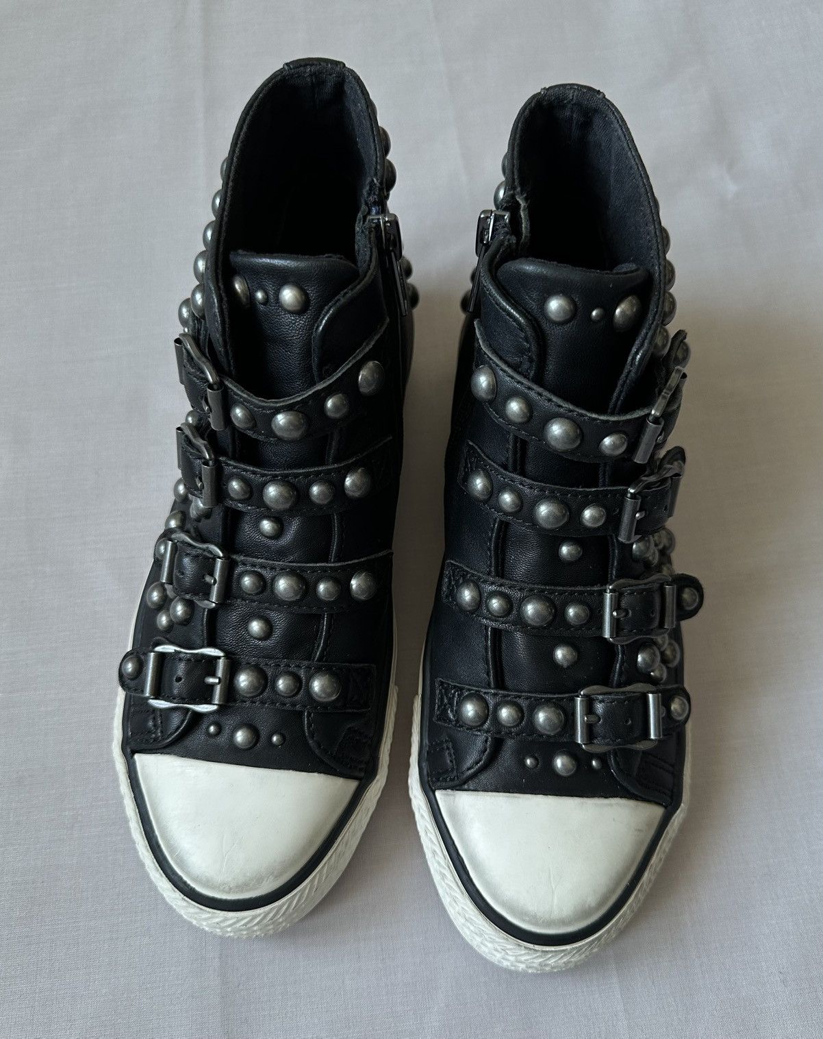 ASH Ash Vito Studded leather hi-top buckle sneakers Size US 7 / IT 37 - 2 Thumbnail